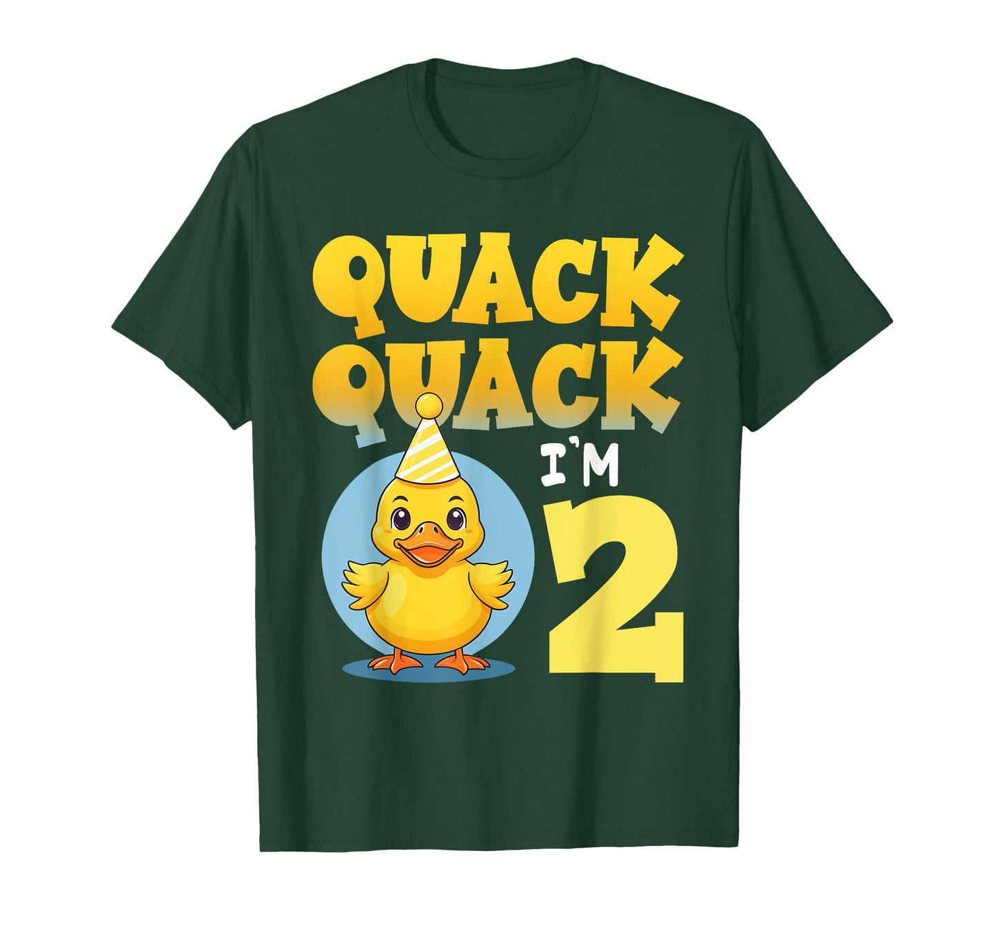 Quack Quack I'm 2 Year Old 2nd Birthday Duck Boys Girls Kids T-Shirt