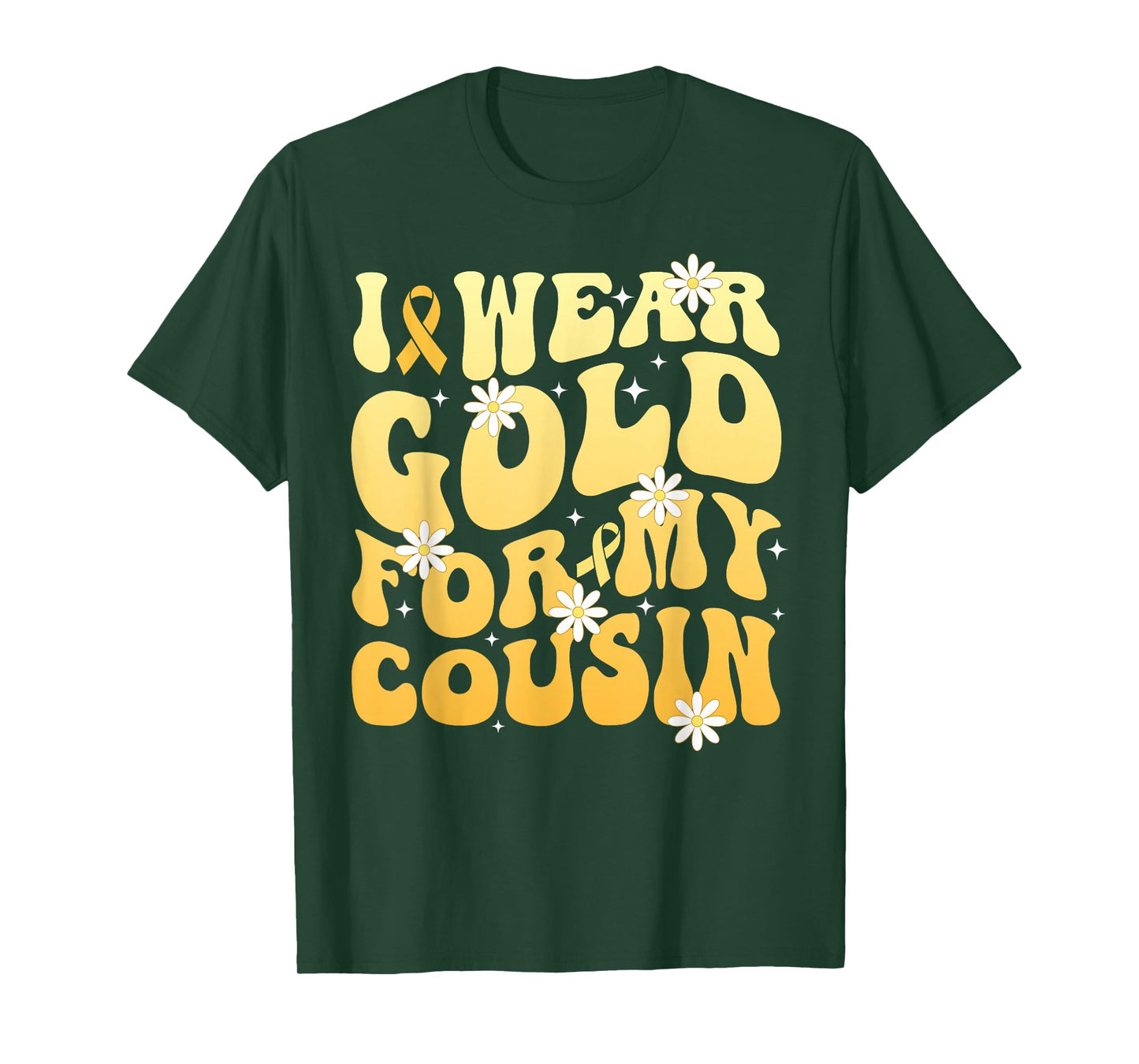 I Wear Gold for My Cousin Childhood Cancer Awareness Ribbon T-Shirt