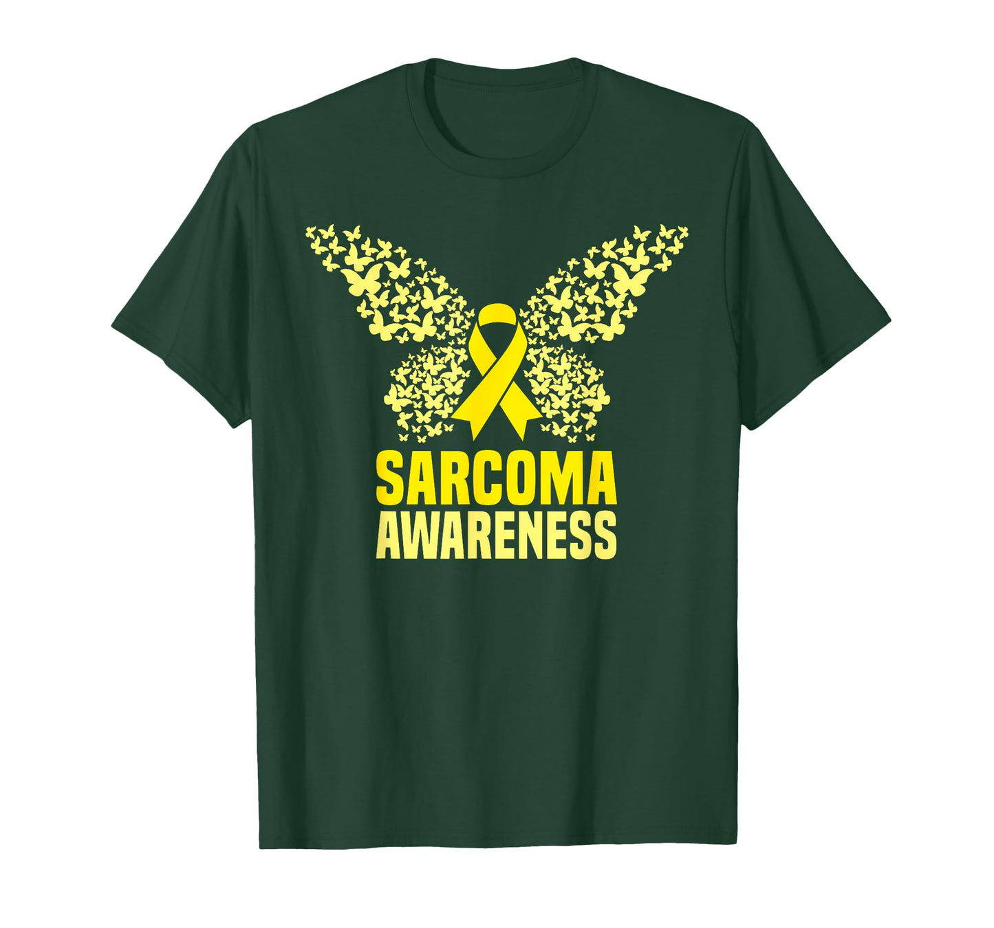 Yellow Butterfly Ribon Sarcoma Bone Cancer Awareness Support T-Shirt