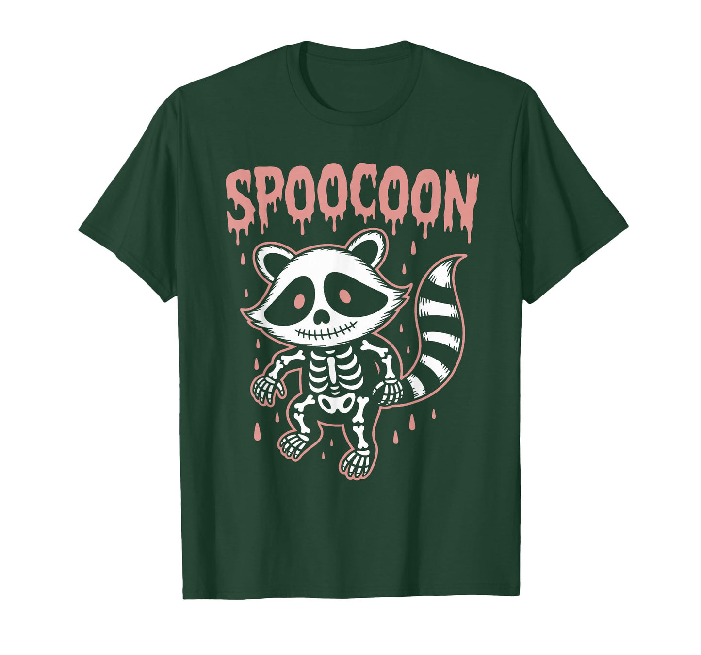Spooky Raccoon Skeleton Halloween T-Shirt