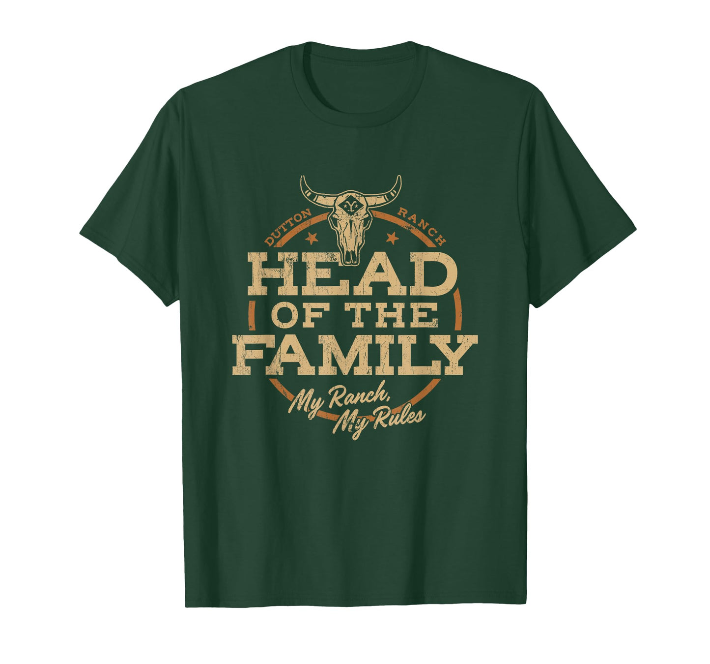 Yellowstone Head Of The Family My Ranch My Rules Retro Logo T-Shirt