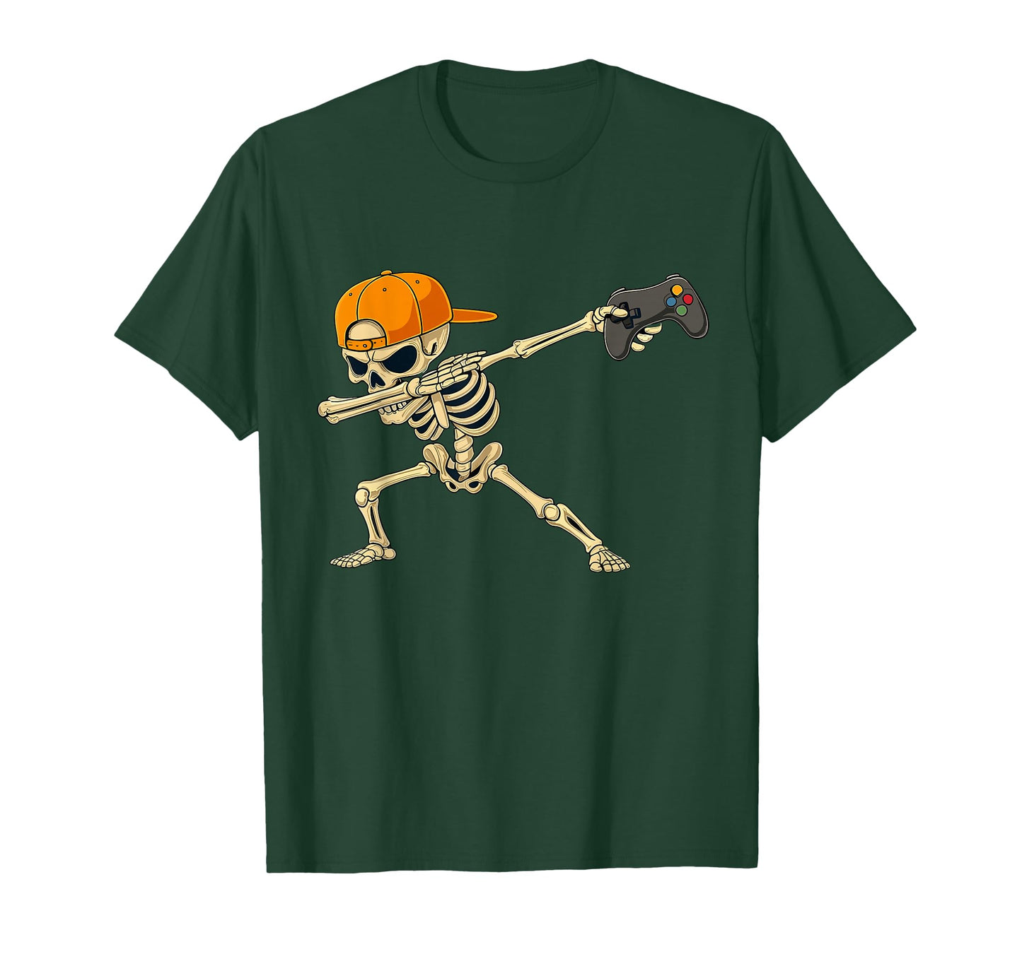 Dabbing Halloween Gaming Skeleton Playing Video Games Boys T-Shirt