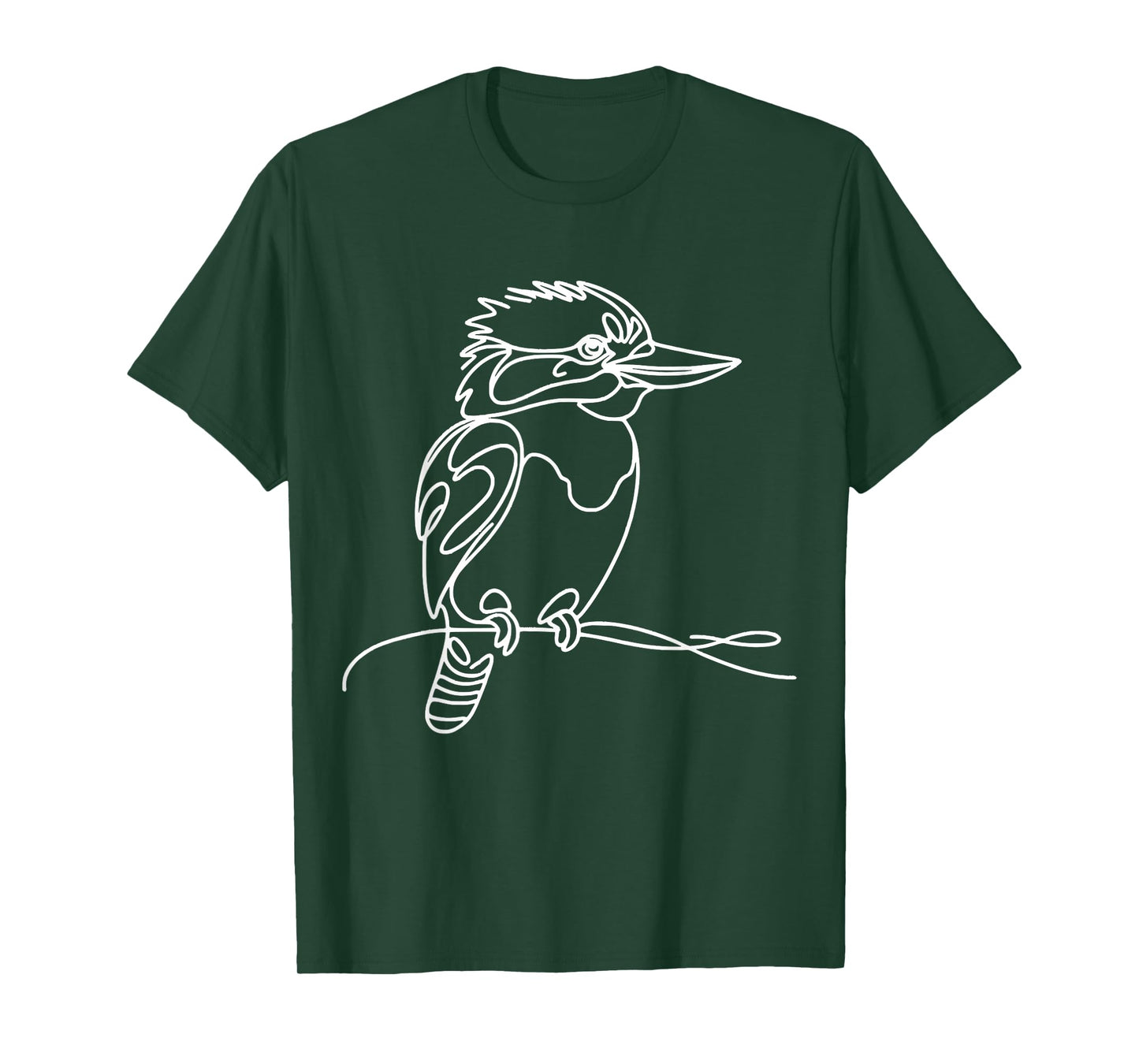 Line Art Bird Ornithologist Kookaburra T-Shirt