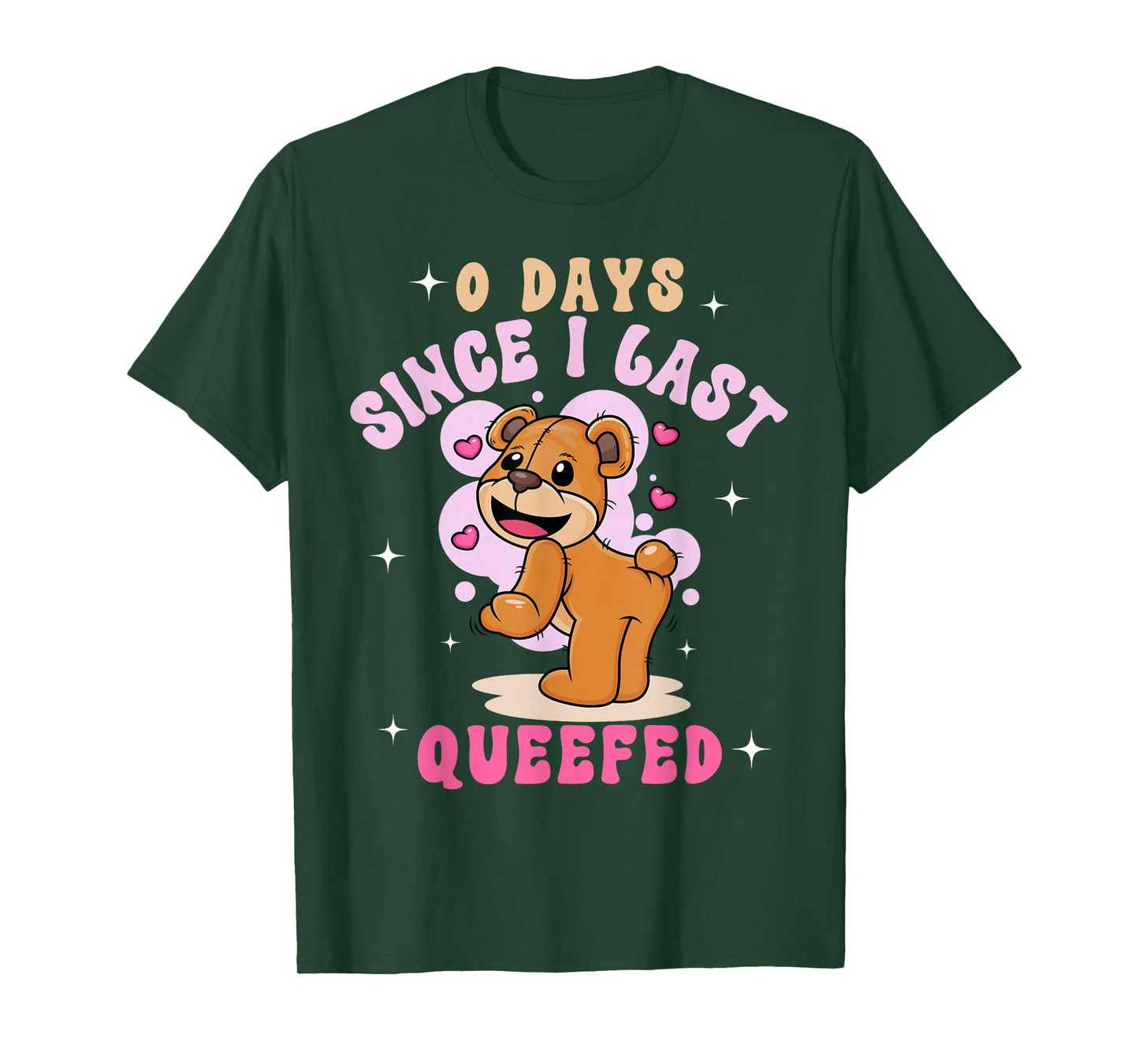 0 Days Since I Last Queefed Retro Groovy Trendy Unisex-Adults T-Shirt - Queef Embarrassing Meme Funny Adult Humor - Black - Small