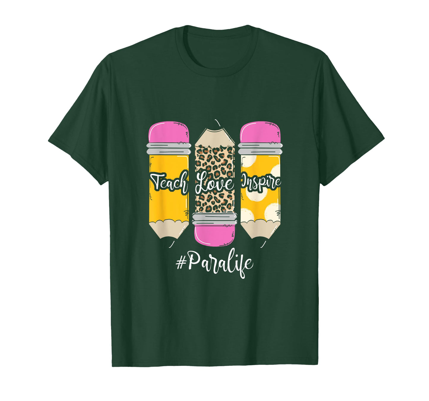 Teach Loves Inspire Para Life Paraprofessional Teacher T-Shirt