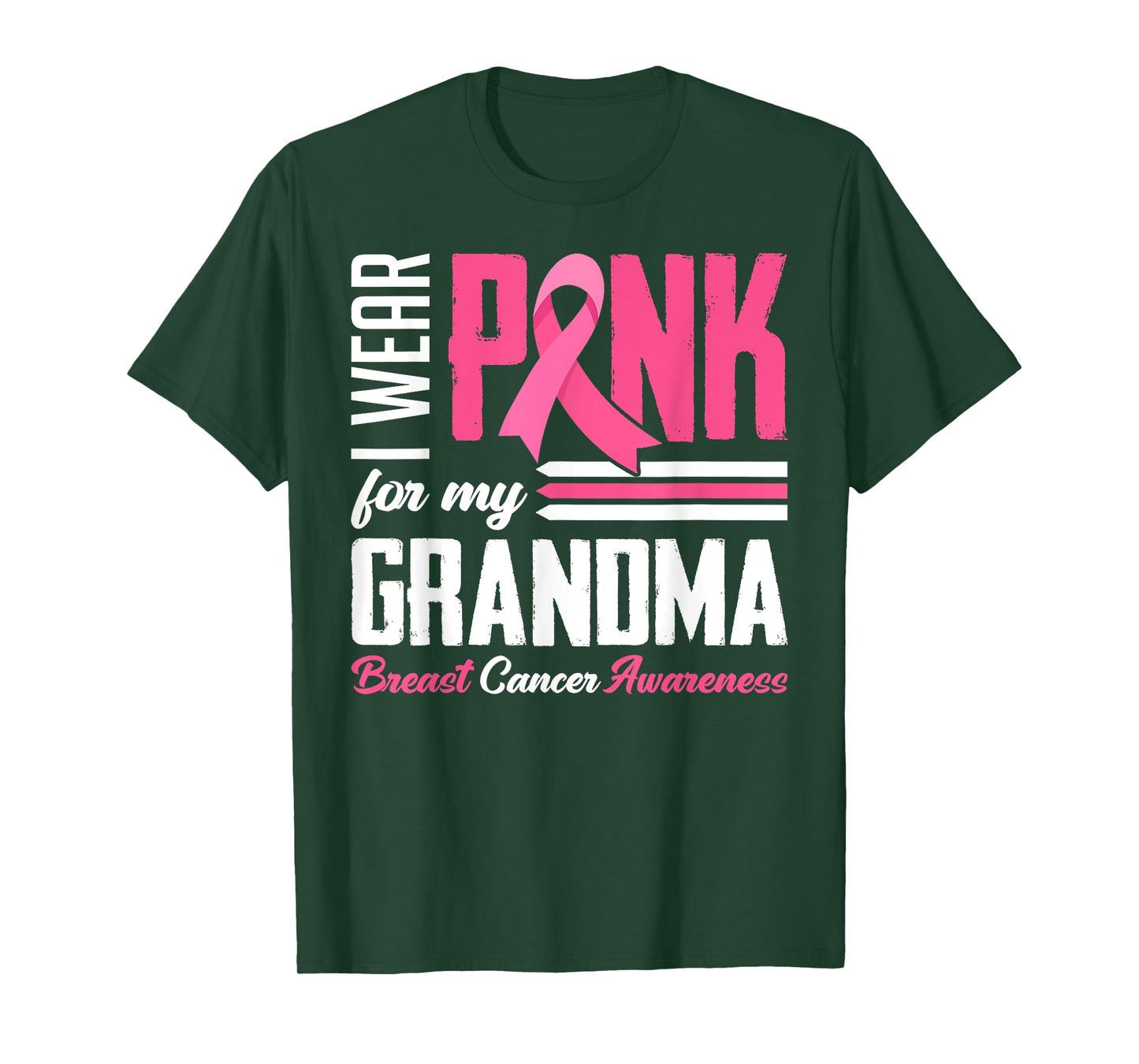 I Wear Pink For My Grandma Breast Cancer Awareness Family T-Shirt