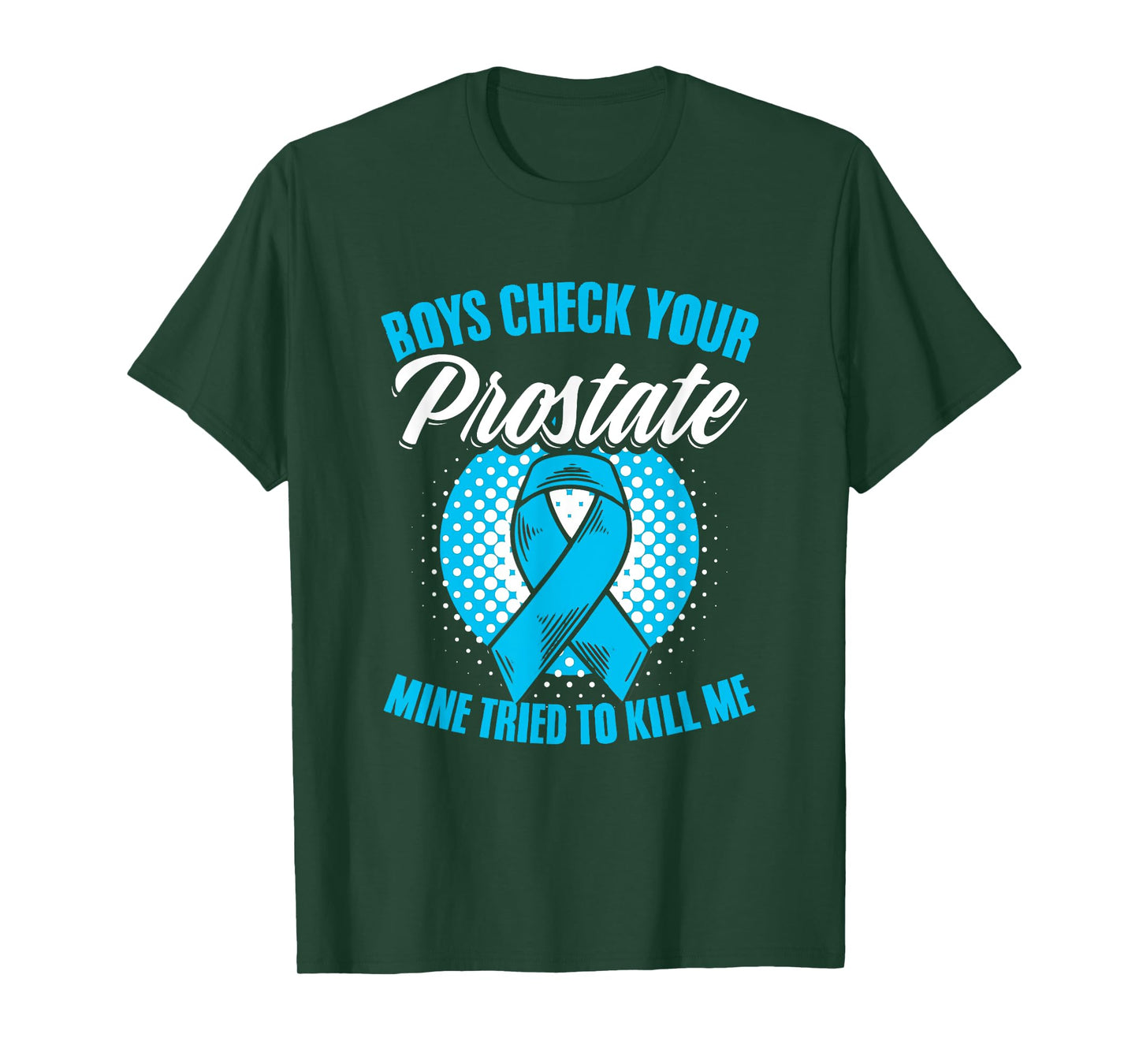 Light Blue Ribbon Boys Check Your Prostate Cancer Awareness T-Shirt