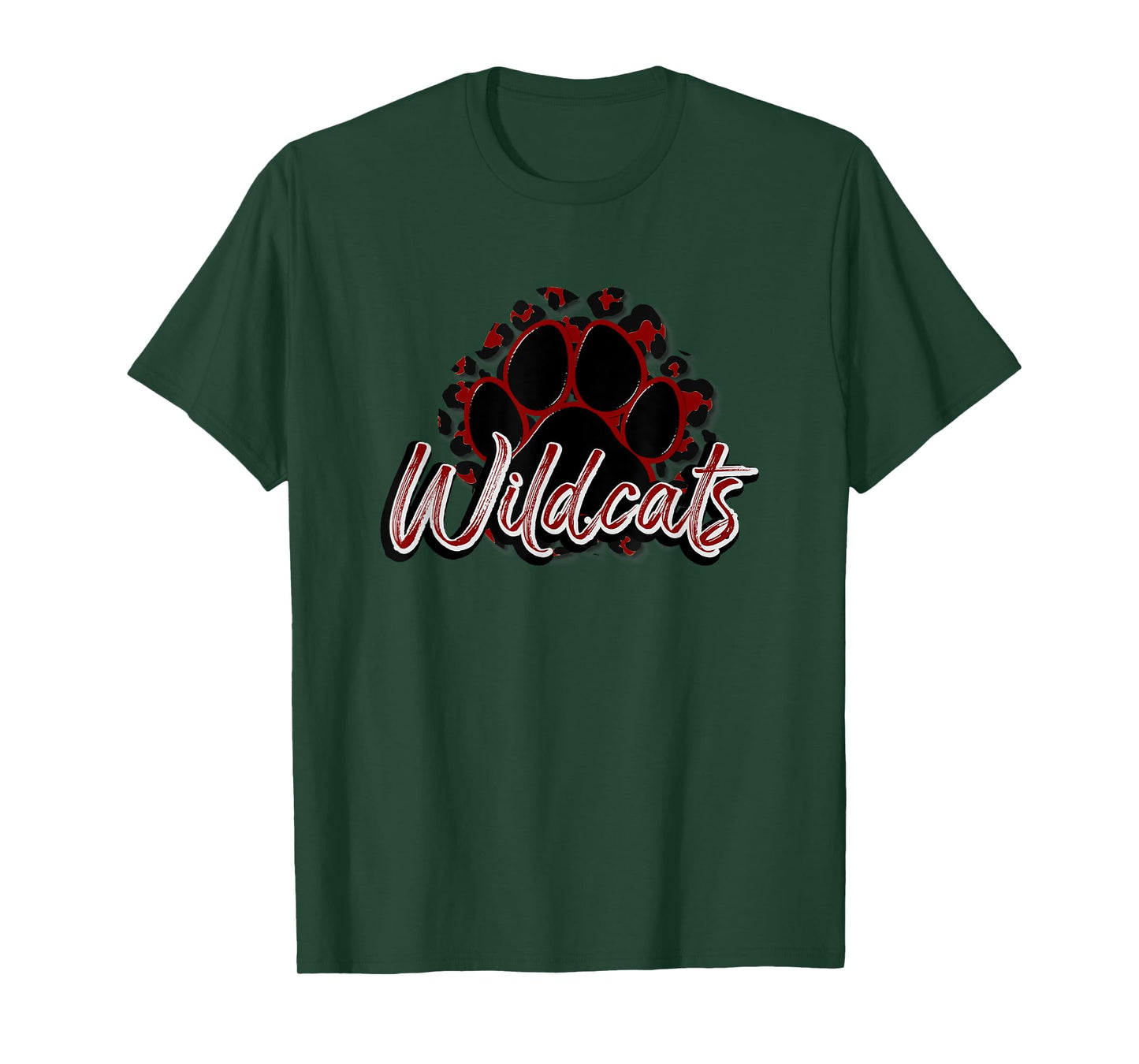 Wildcats Maroon Black Cheetah School Sports Fan Team Spirit T-Shirt