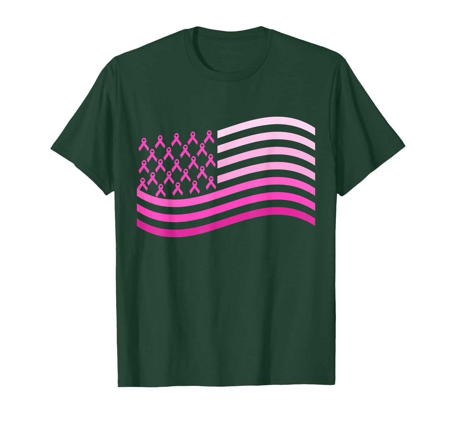 Pink Ribbon USA America Flag | Breast Cancer T-Shirt