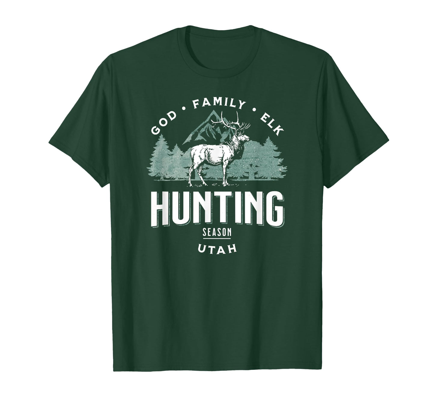 Utah God, Family, Elk Hunting Season Illustration T-Shirt