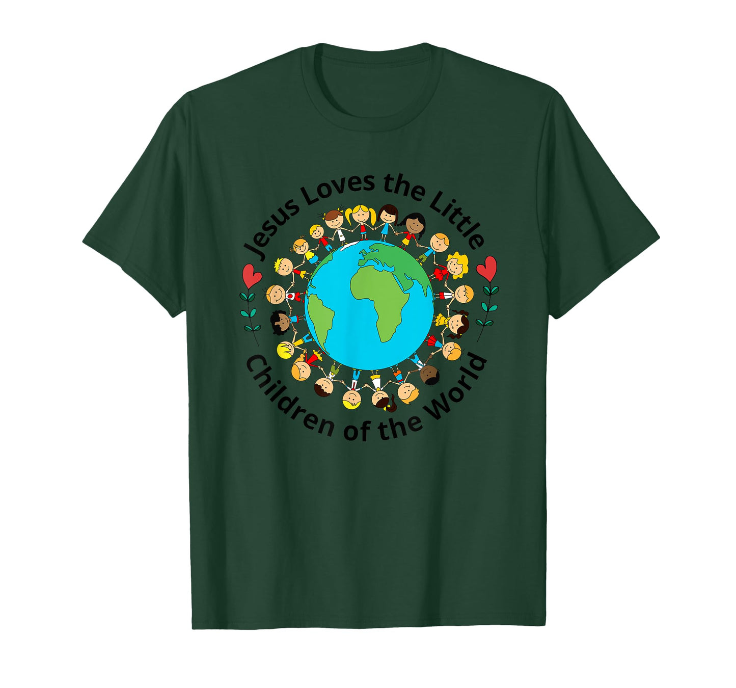 Jesus Loves Children Of World Christian Mother Teacher Kids T-Shirt