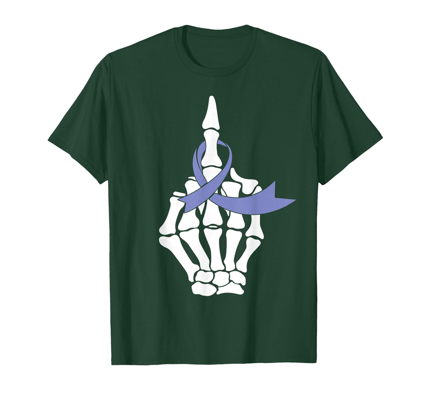 Fuck Esophageal Cancer Middle Finger Periwinkle Ribbon T-Shirt