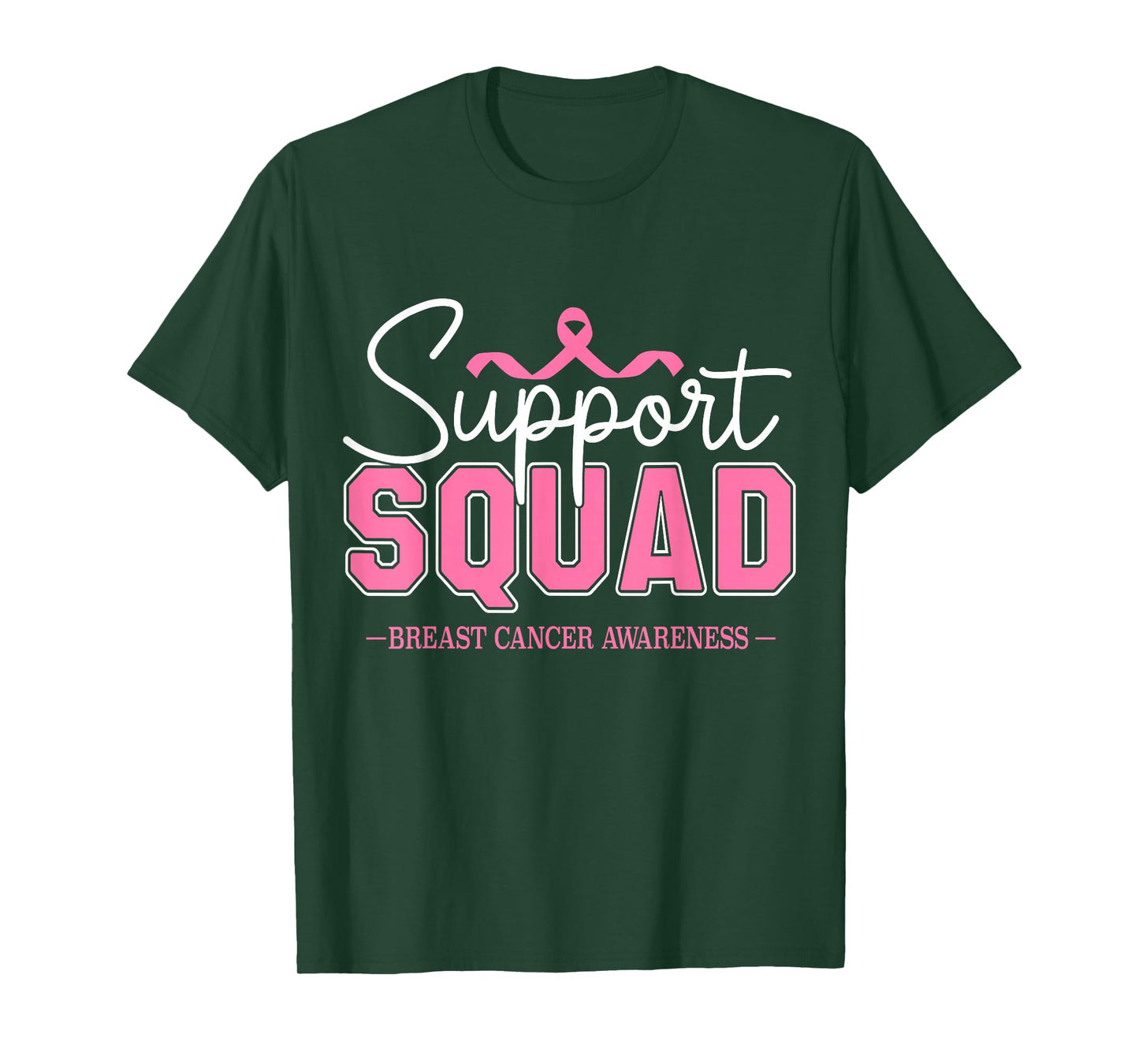 Breast Cancer Pink Ribbon Support Squad Men Women Kids T-Shirt