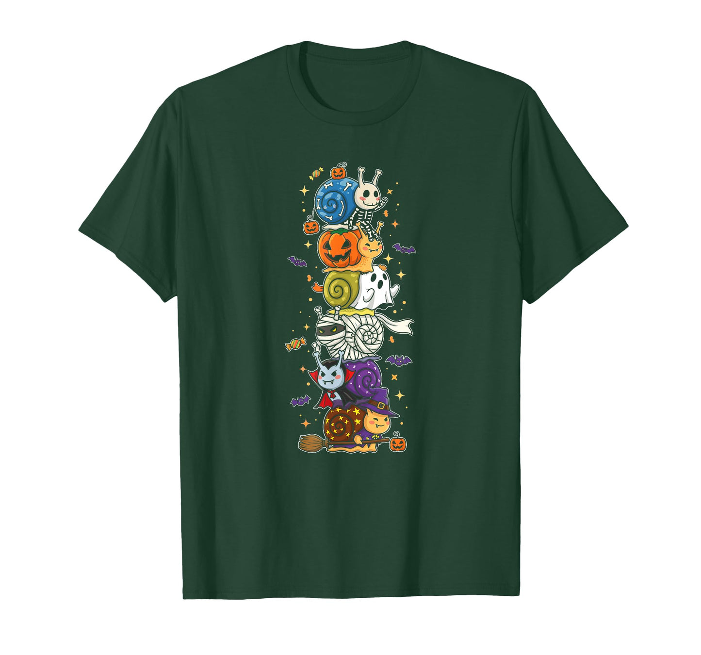 Funny Snail Witch Vampire Ghost Halloween Kids Mens Womens T-Shirt