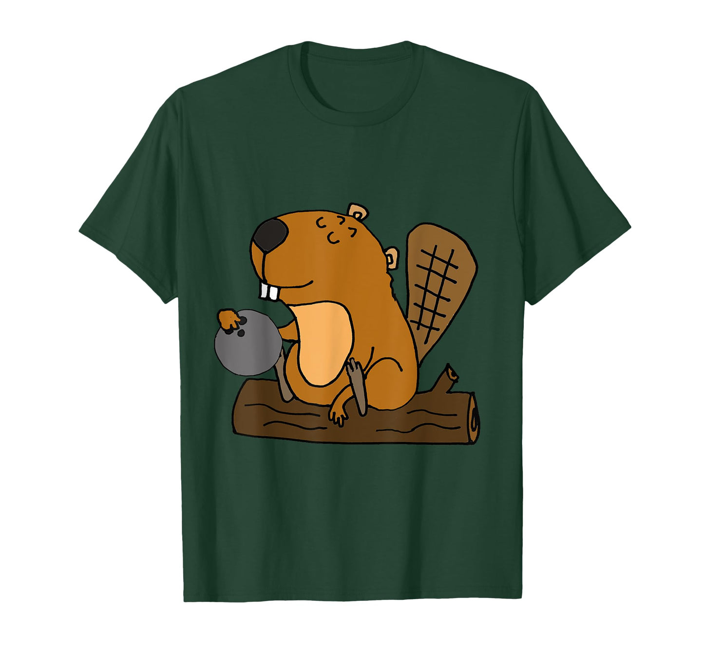 SmileteesAnim Funny Beaver Bowling Cartoon T-shirt T-Shirt