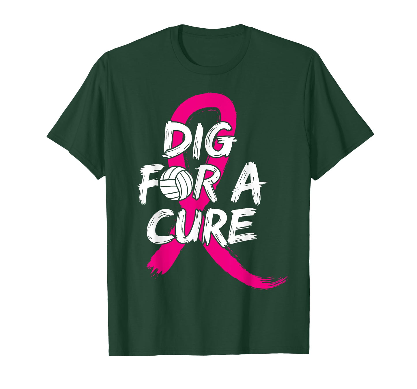 Dig For A Cure Breast Cancer Awareness Volleyball Pink T-Shirt