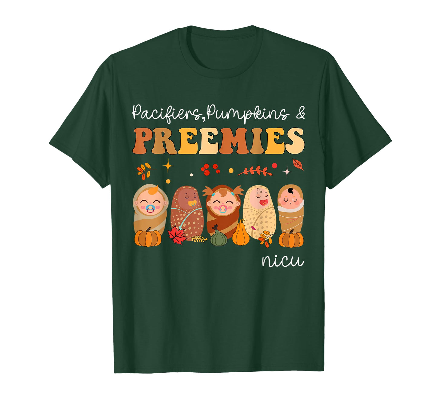 Pacifiers Pumpkins & Preemies Neonatal Nicu Nurse Halloween T-Shirt