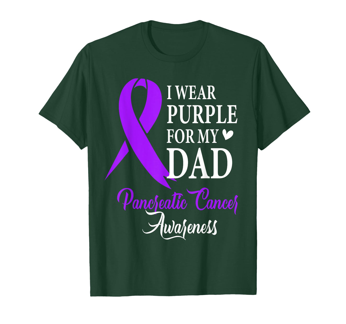 I Wear Purple for My Dad Tee Pancreatic Cancer Awareness T-Shirt