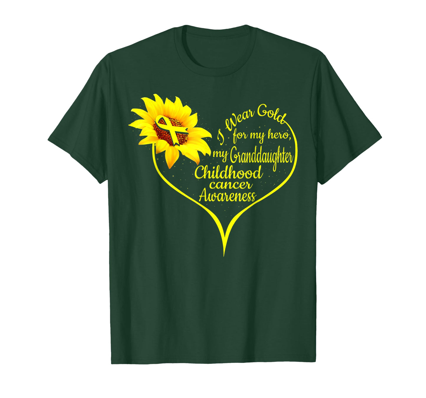 I Wear Gold For My Granddaughter Childhood Cancer Awareness T-Shirt