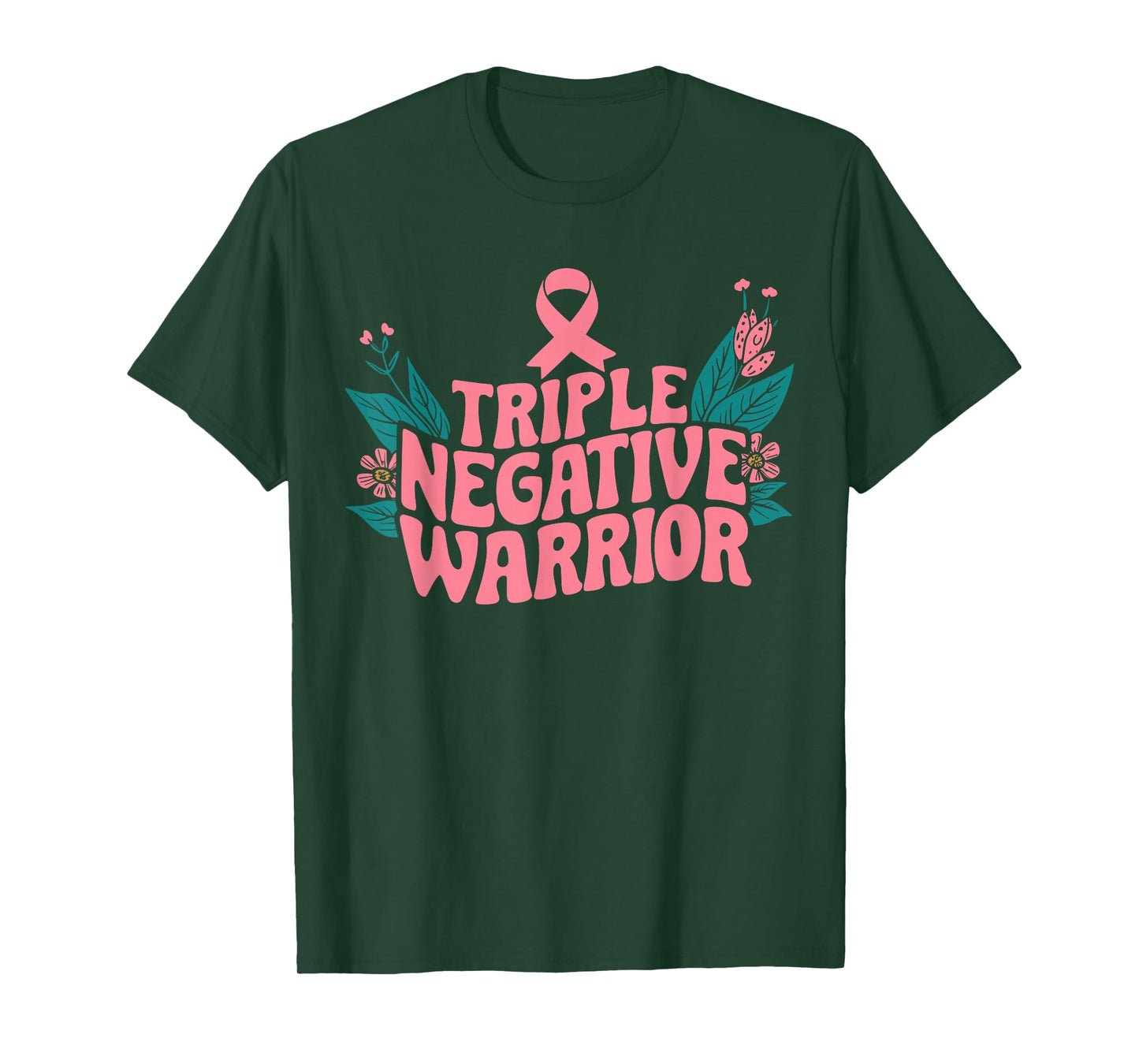 Triple Negative Warrior Pink Ribbon Breast Cancer T-Shirt