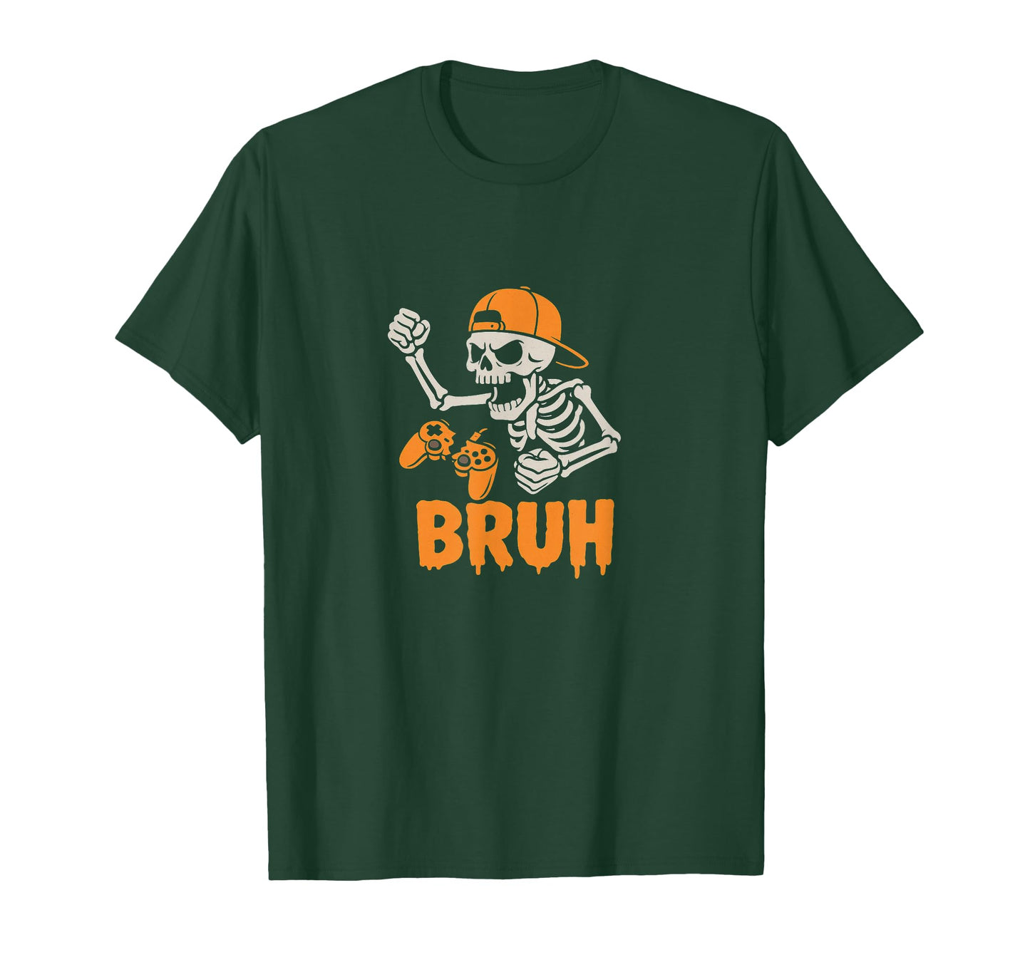 Halloween Skeleton Gamer Video Gaming Funny Skeleton Bruh T-Shirt