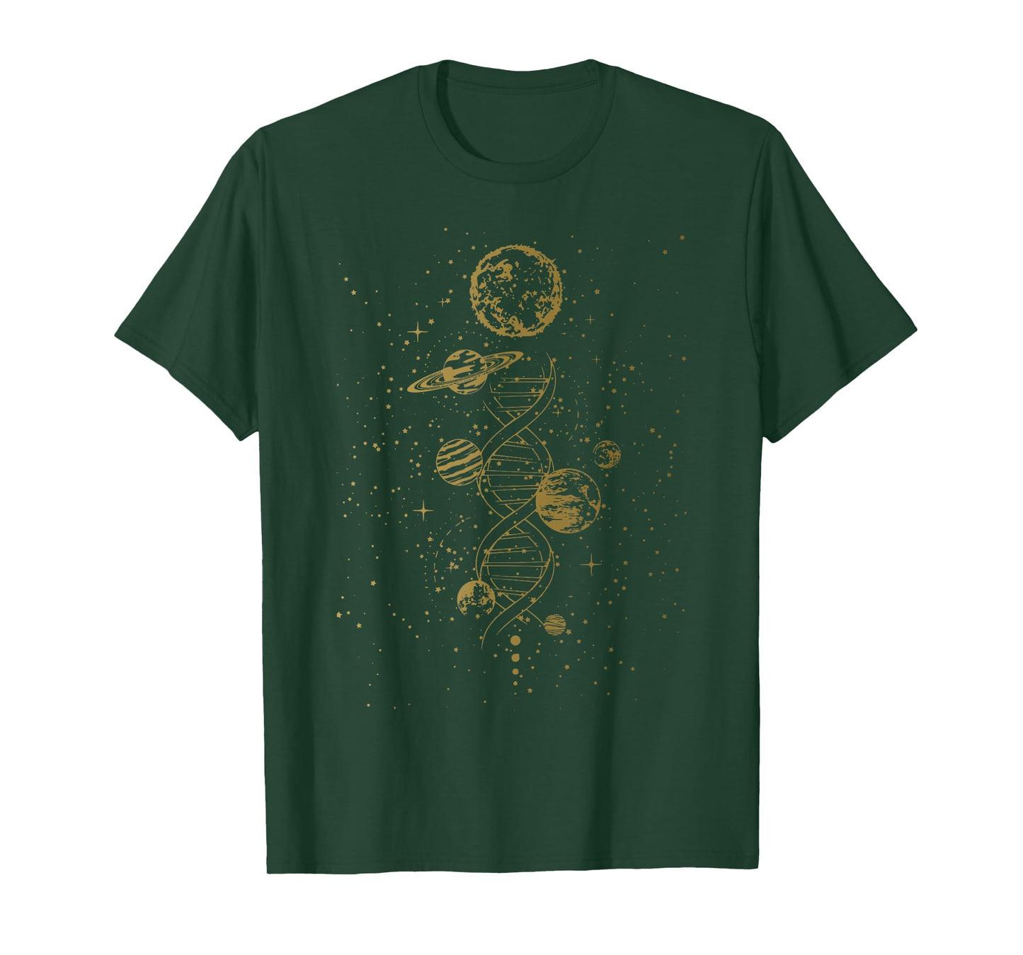 Double Helix DNA Mystic Celestial Planets Astronomical T-Shirt
