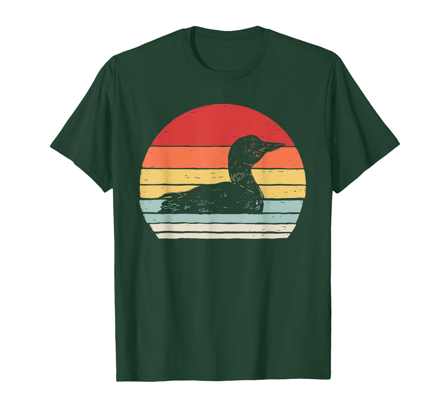 Catch Some Rays Vintage Retro Common Loon Diver Unisex Adult Black T-Shirt