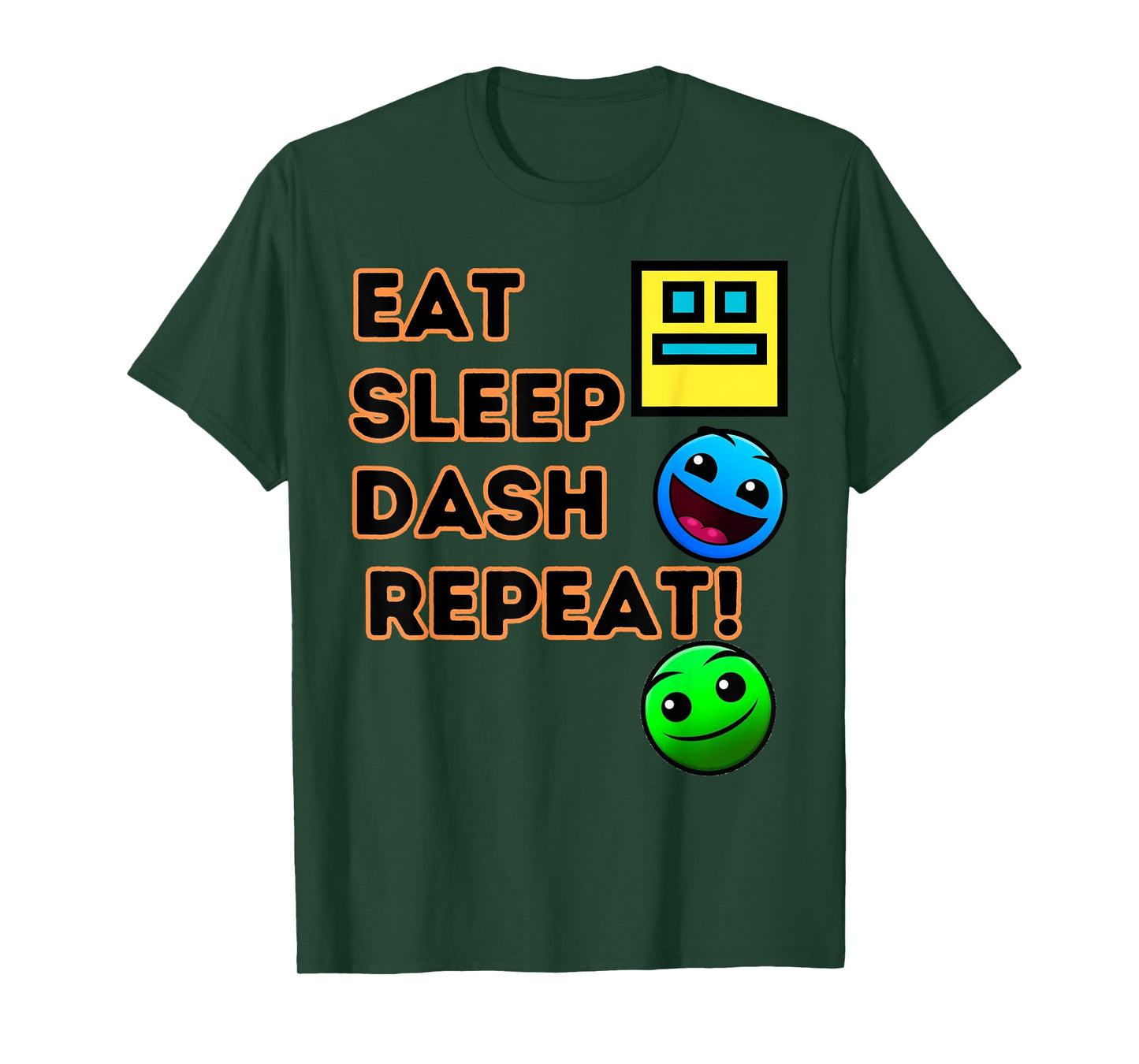 Eat Sleep Dash Repeat Video Game Geometry Video Gamer T-Shirt