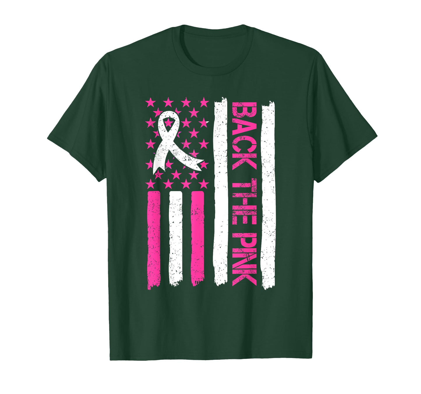 Back The Pink Breast Cancer Awareness Flag Women Men Kids T-Shirt