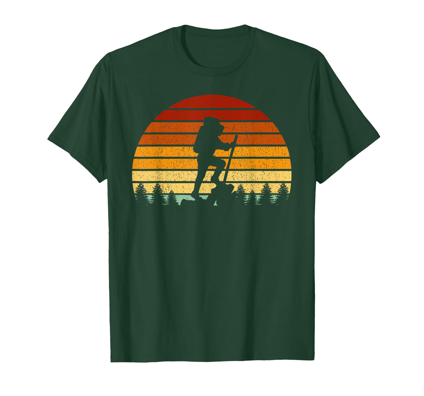 Vintage Sunset Hiking Gift For Hikers and Mountaineers T-Shirt