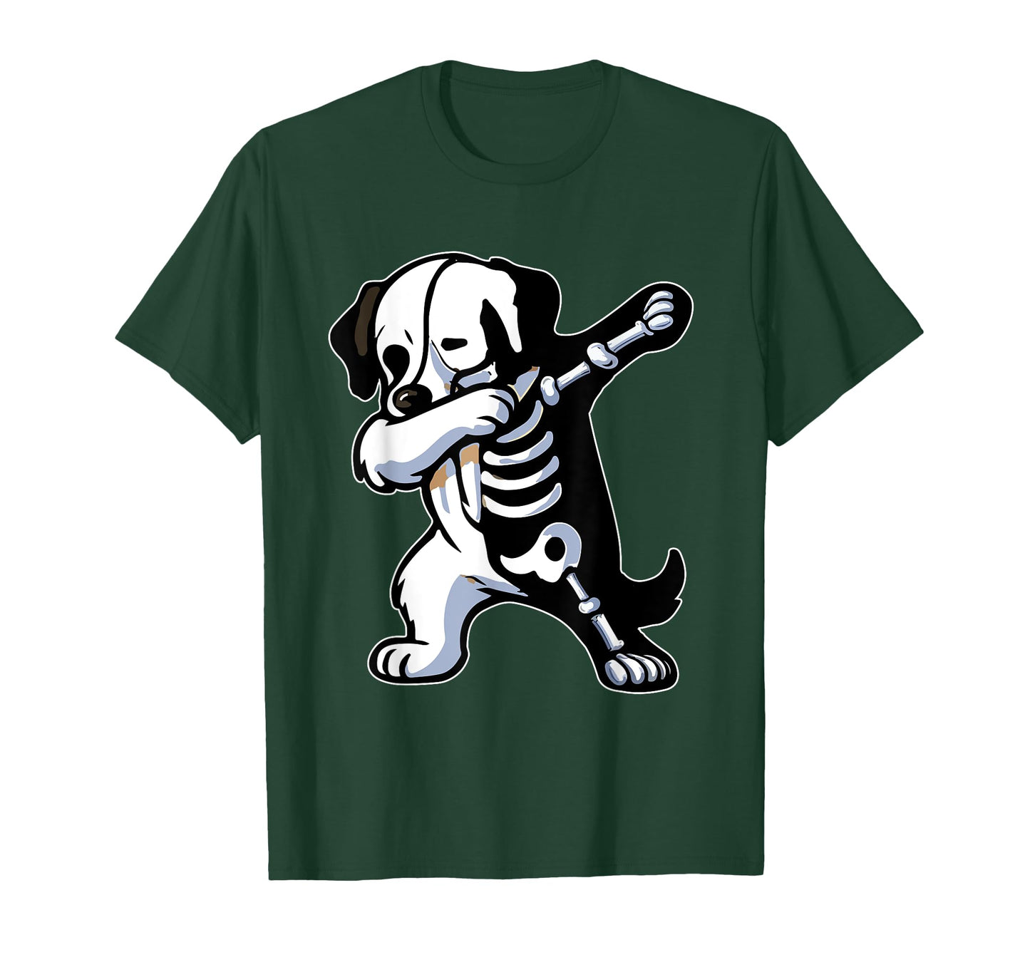Dabbing Landseer Half Skeleton Halloween Costume Owner T-Shirt