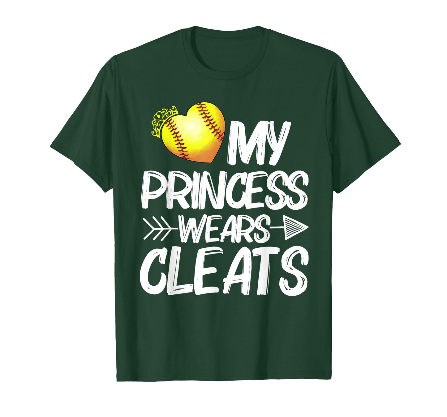 Funny My Princess Wears Cleats Gift For Softball Moms Dads T-Shirt