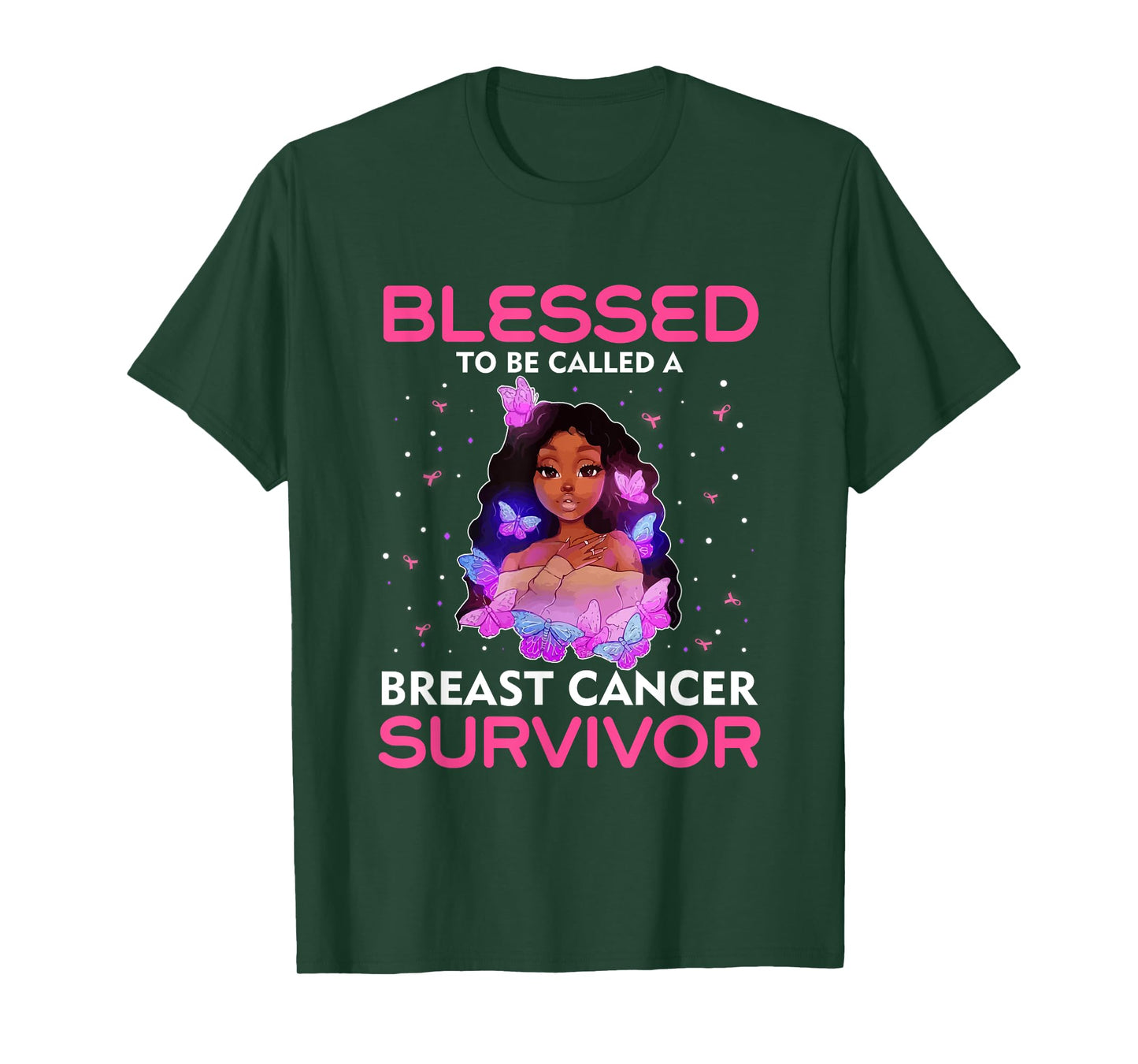 African American Breast Cancer Women Blessed Survivor T-Shirt