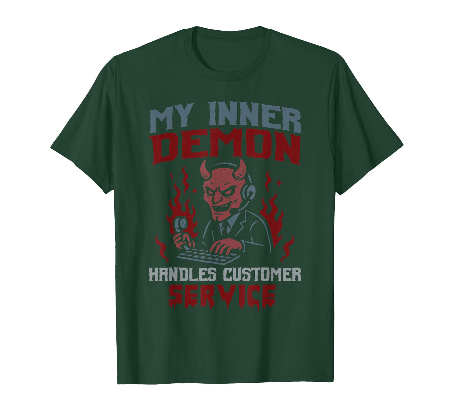 Inner Demon Handles Customer Service Halloween Haunted T-Shirt