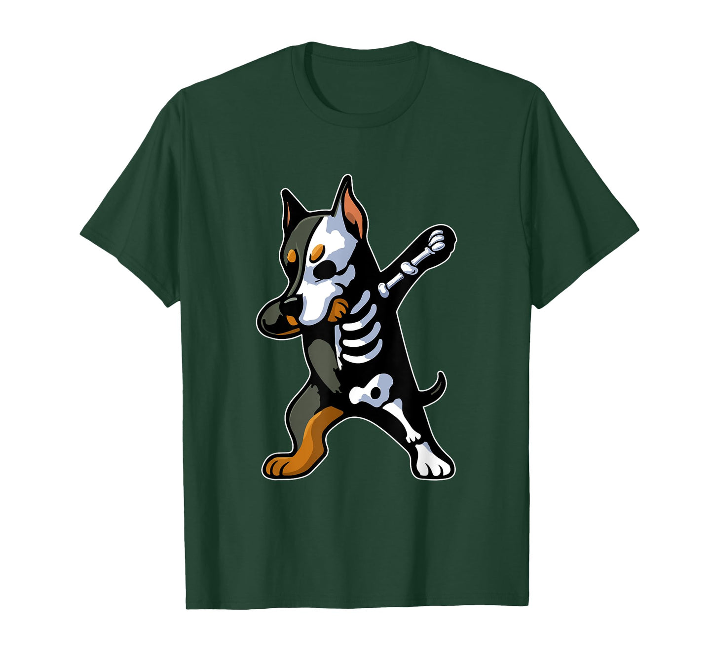 Dabbing Doberman Half Skeleton Halloween Costume Owner T-Shirt