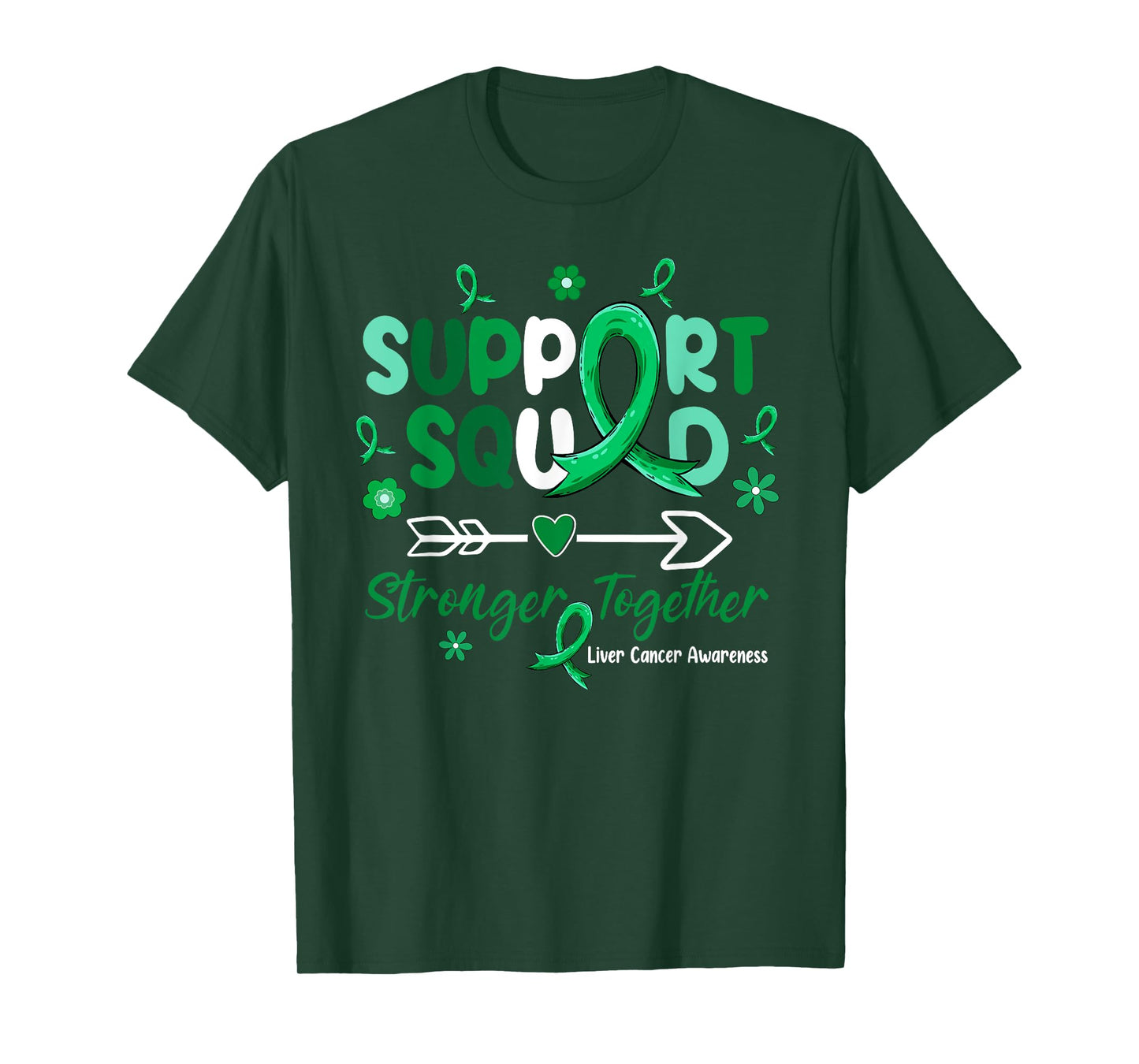 Groovy Support Squad Green Ribbon Liver Cancer Awareness T-Shirt