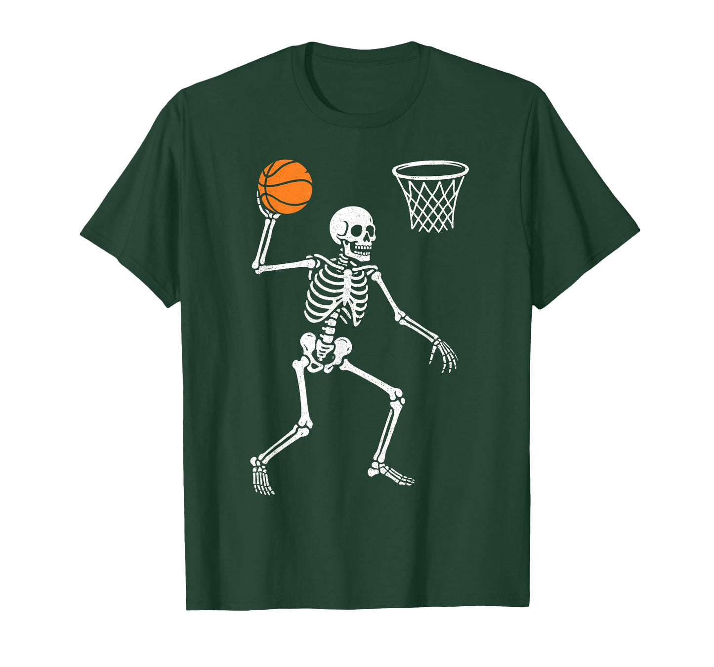 Basketball Skeleton Playing Basketball Halloween Skull Lover T-Shirt