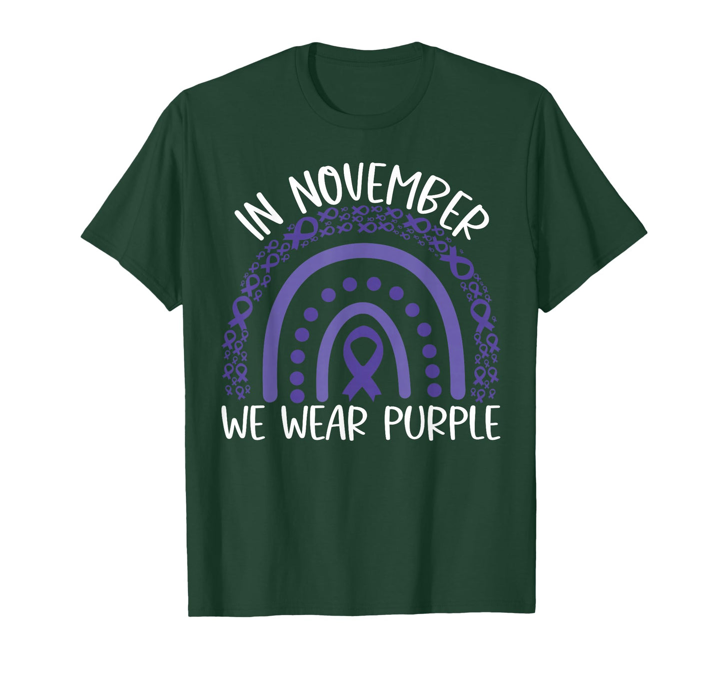 in November we Wear Purple Rainbow Pancreatic Cancer T-Shirt