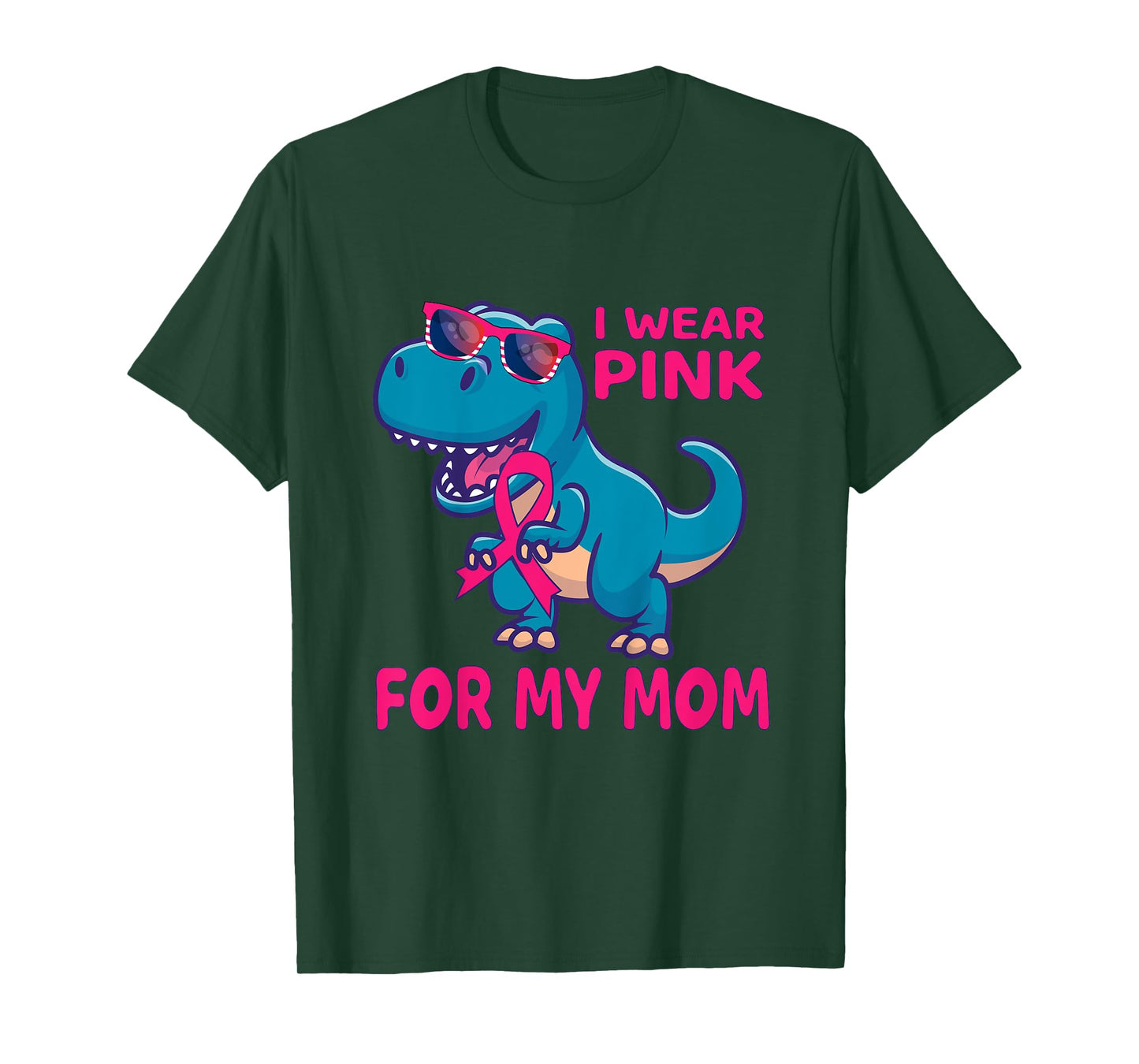 Kids Pink Ribbon T-Rex Shirt Breast Cancer Awareness Boys Toddler T-Shirt