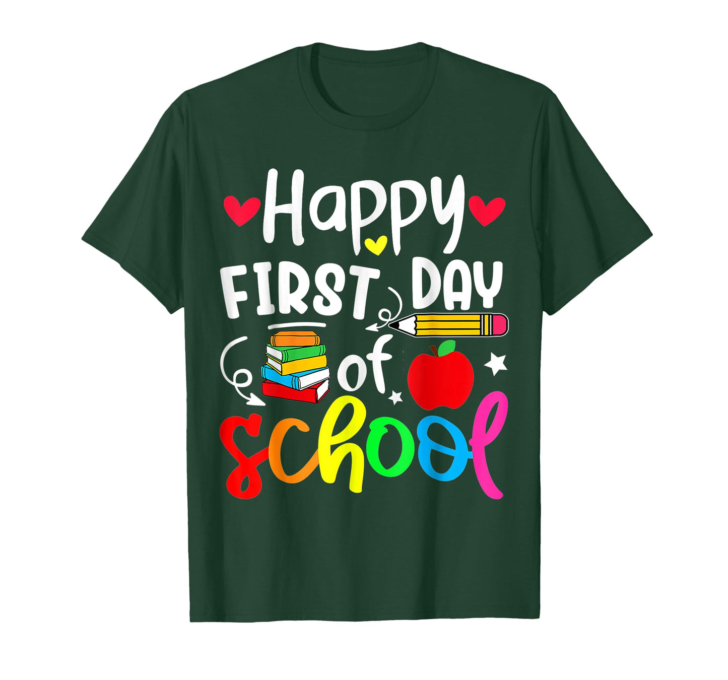 Back To School Happy First Day Of School Student Teacher T-Shirt for Men Women Kids