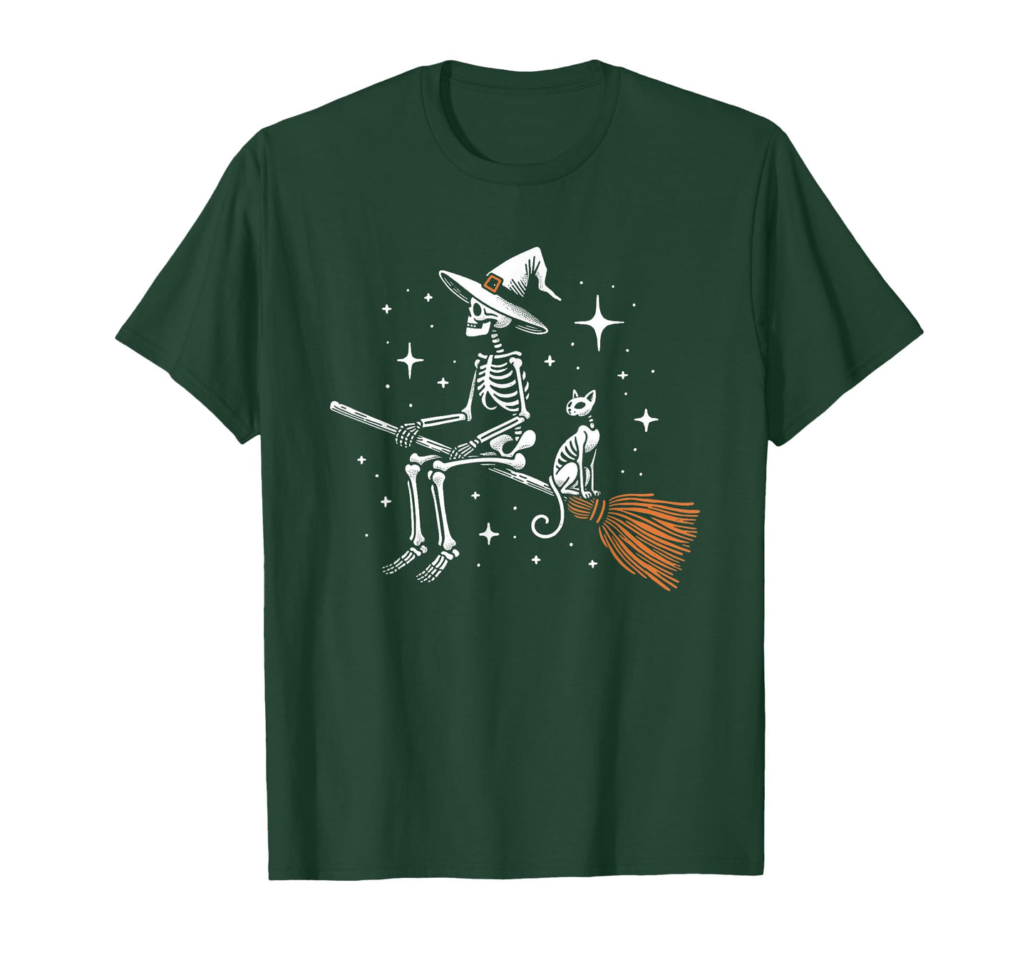 Halloween Skeleton and Cat T-Shirt