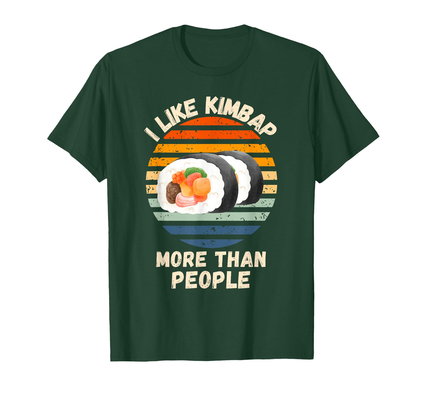 Vintage I Like Kimbap More Than People Retro Kimbap Lover T-Shirt