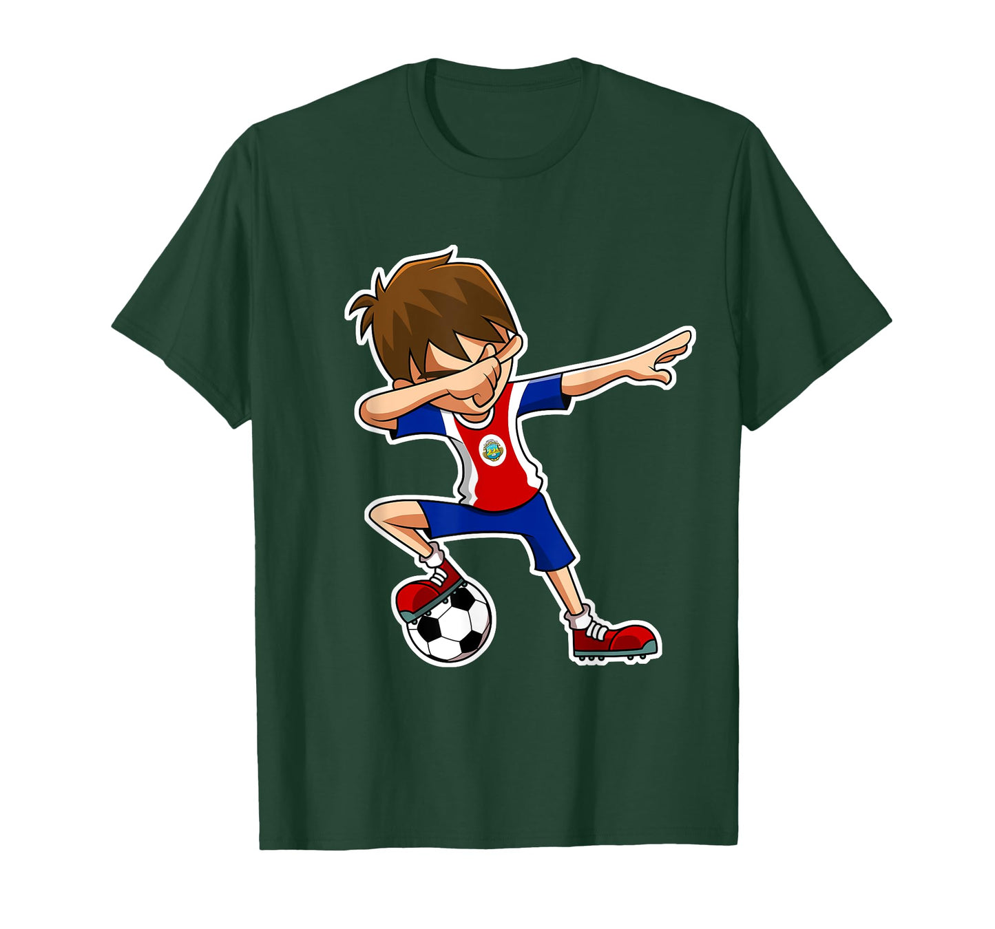 Dabbing Soccer Boy Costa Rica Shirt, Costa Rican Flag Jersey T-Shirt