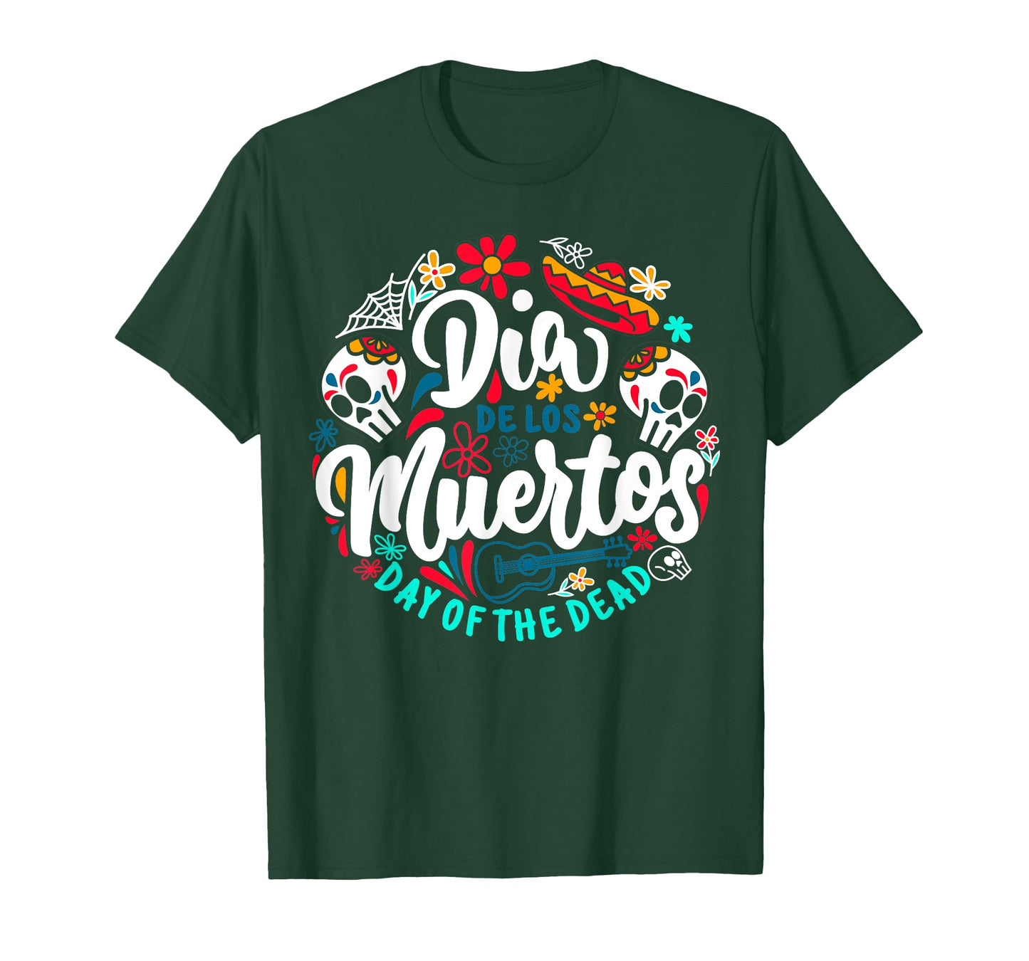 Day of the Dead Dia de los Muertos Sugar Skull Halloween Tee T-Shirt
