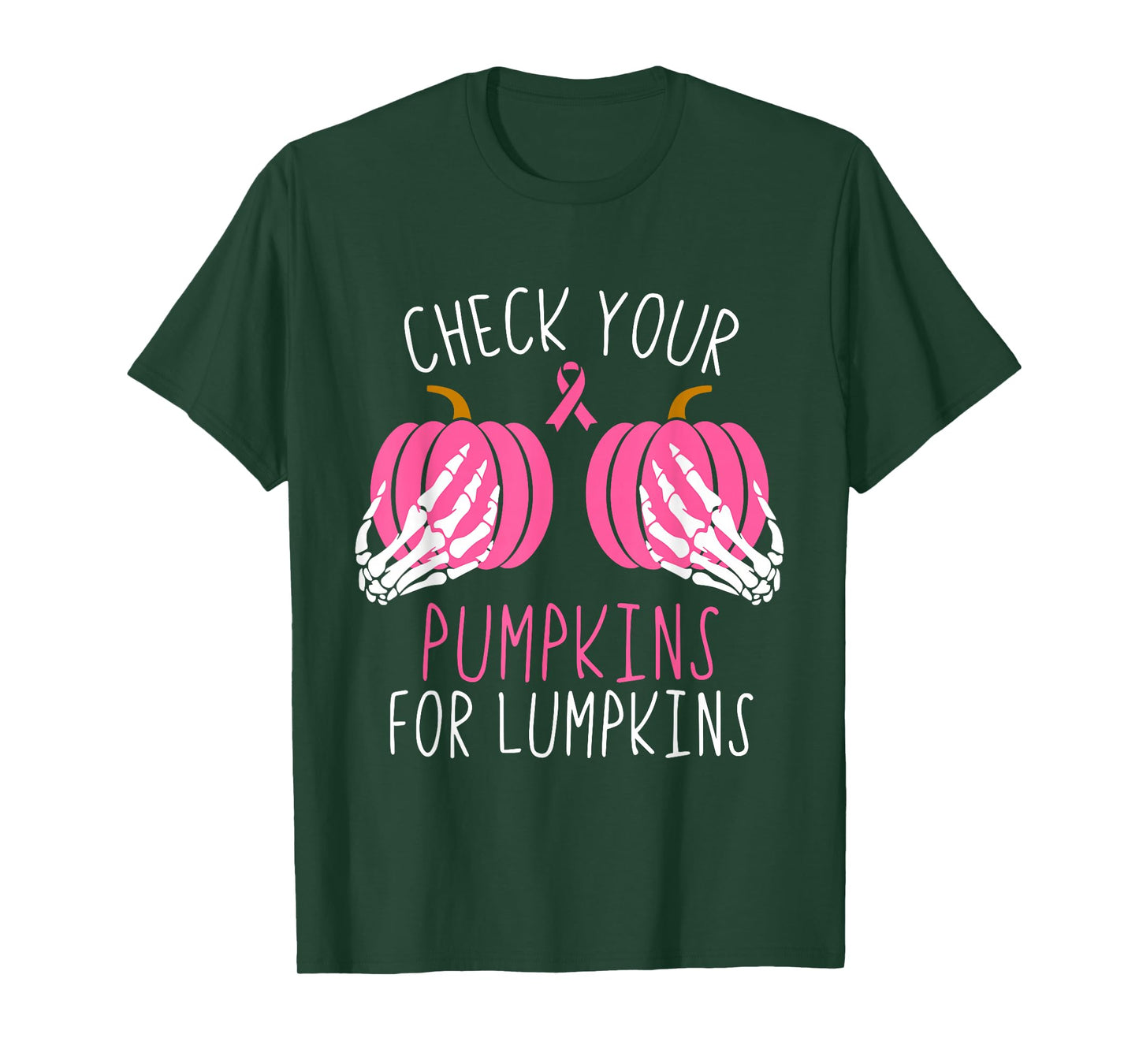 Check Your Pumpkins for Lumpkins Breast Cancer Awareness T-Shirt