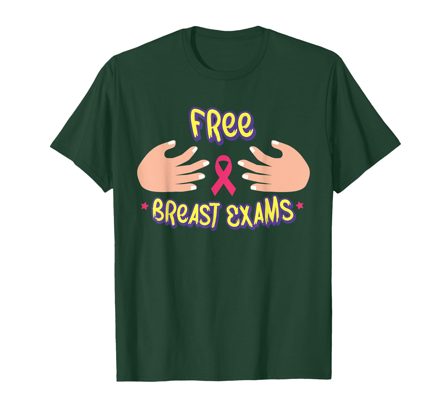 Free Breast Exams Funny Cancer Men T-Shirt