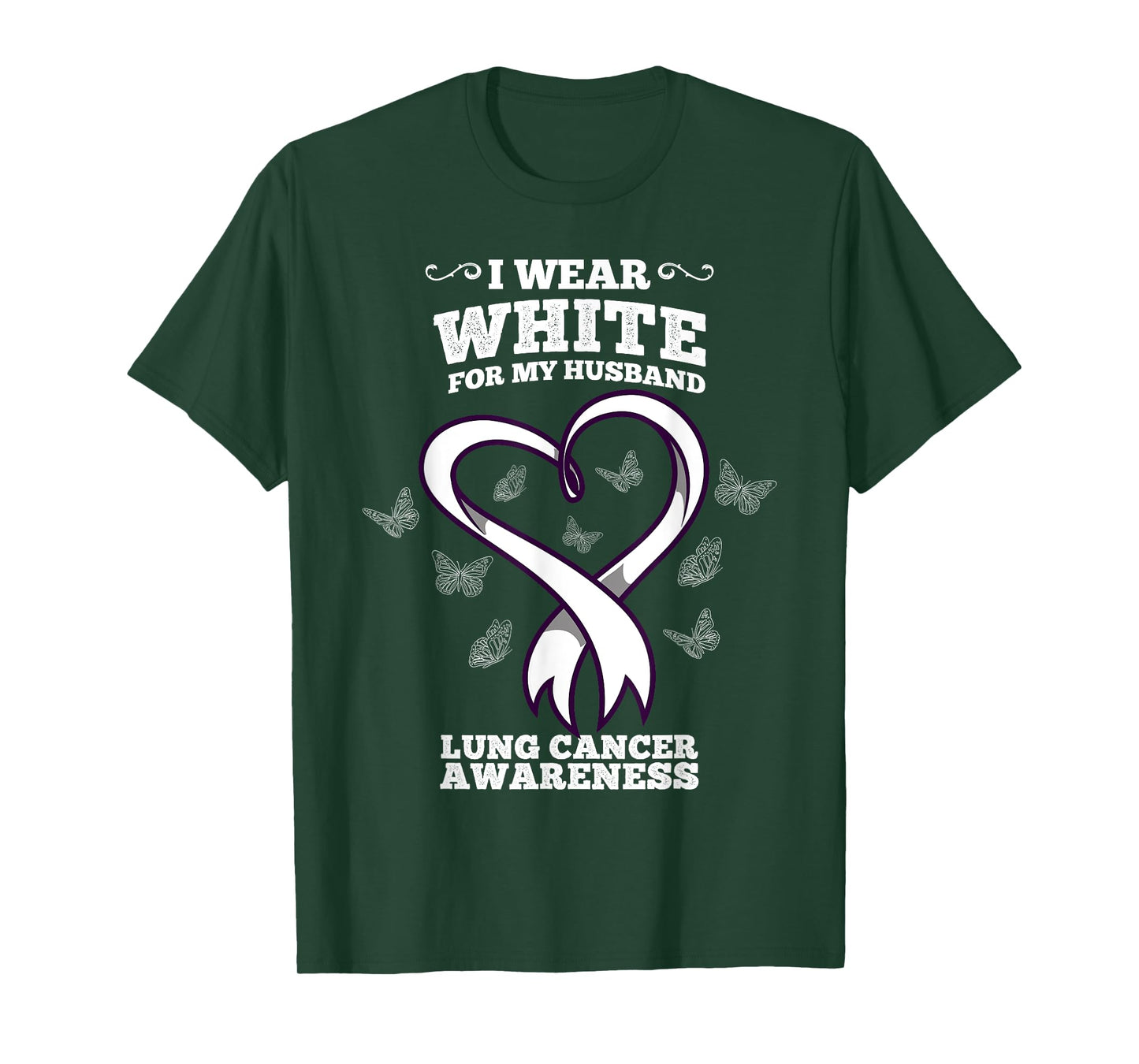 I Wear White For My Husband Lung Cancer Awareness T-Shirt