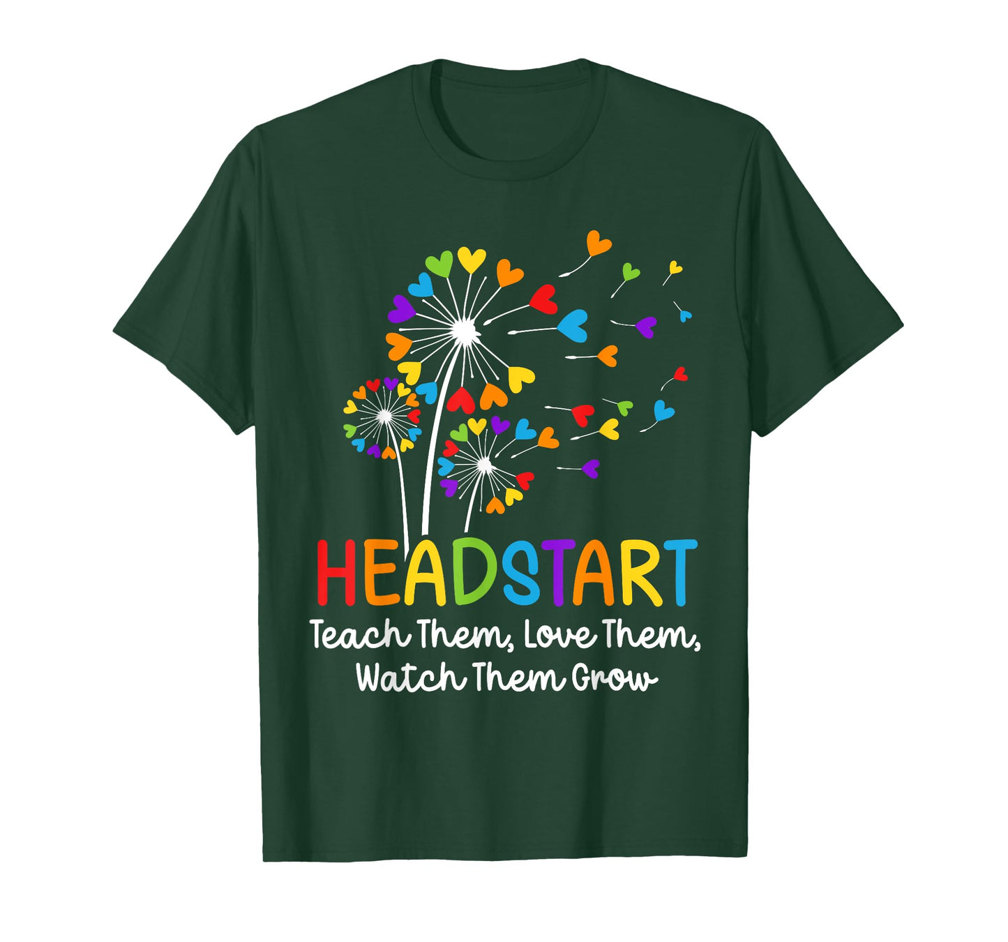 Teach Them Love Them Head start Dandelion Flower Early Childhood Educator T-Shirt - Unisex-Adults, Black, Small, Short Sleeve, Modern, Birthday-Themed, Cotton Blend, Machine Wash