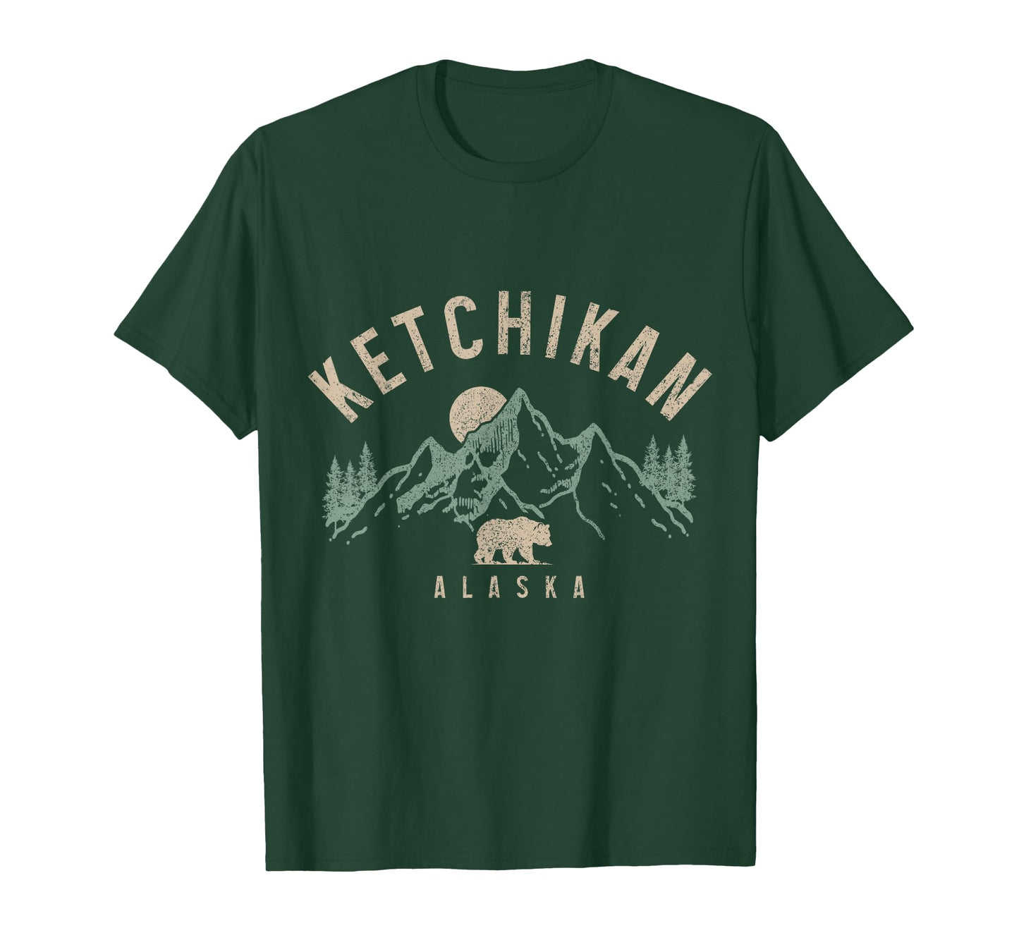 Ketchikan Alaska Vintage Mountains Grizzly Bear Nature Lover T-Shirt
