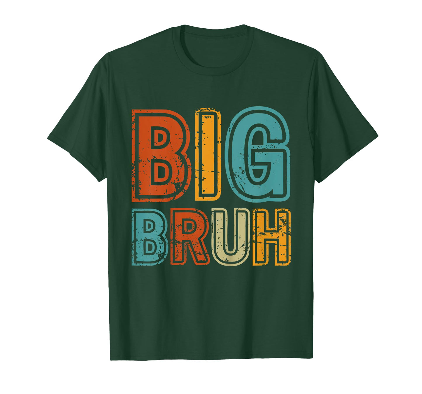 Kids Big Bruh Little Bruh Matching Older Brother Little Bro Retro T-Shirt